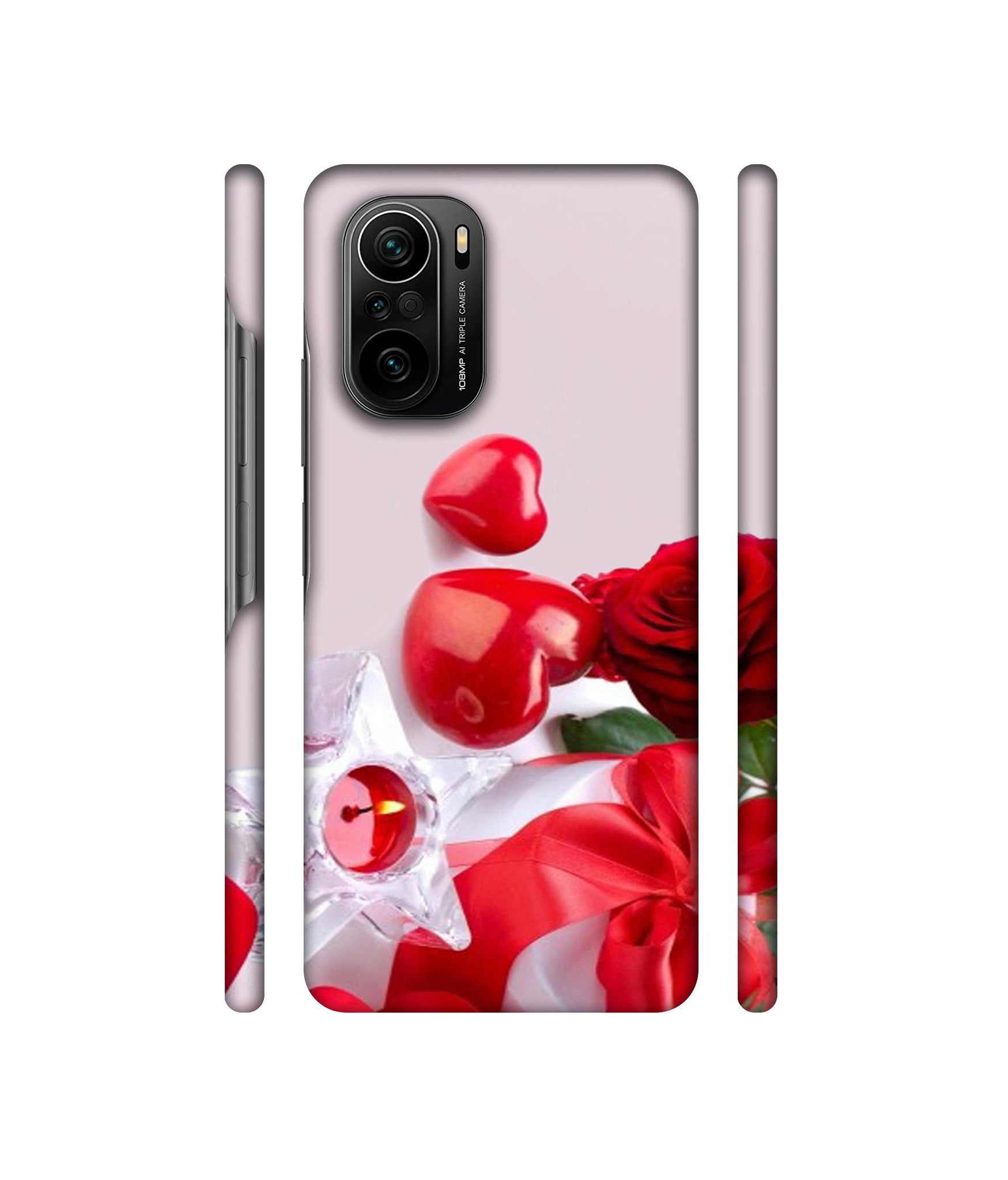 Red Rose Heart Valentines Couple Designer Hard Back Cover for Mi 11X / Mi 11X Pro / Mi Poco F3