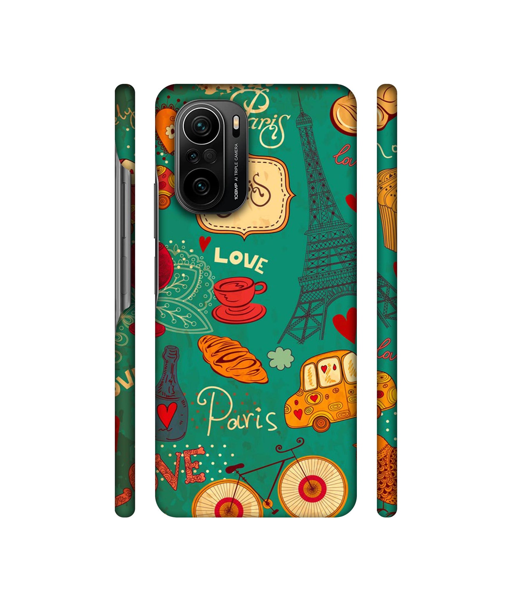 Paris Love Print Designer Hard Back Cover for Mi 11X / Mi 11X Pro / Mi Poco F3