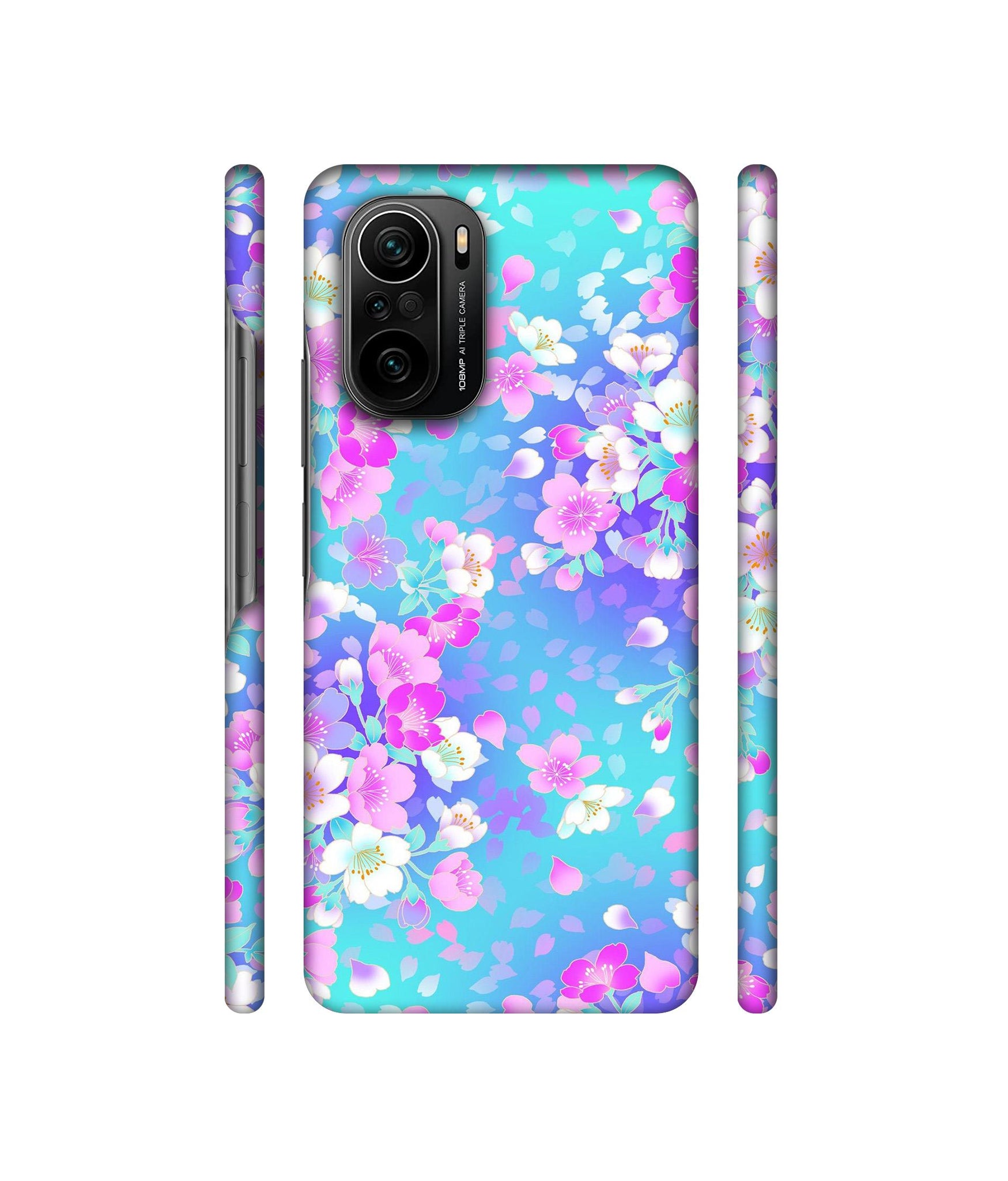 Floral Blue Pattern Designer Hard Back Cover for Mi 11X / Mi 11X Pro / Mi Poco F3