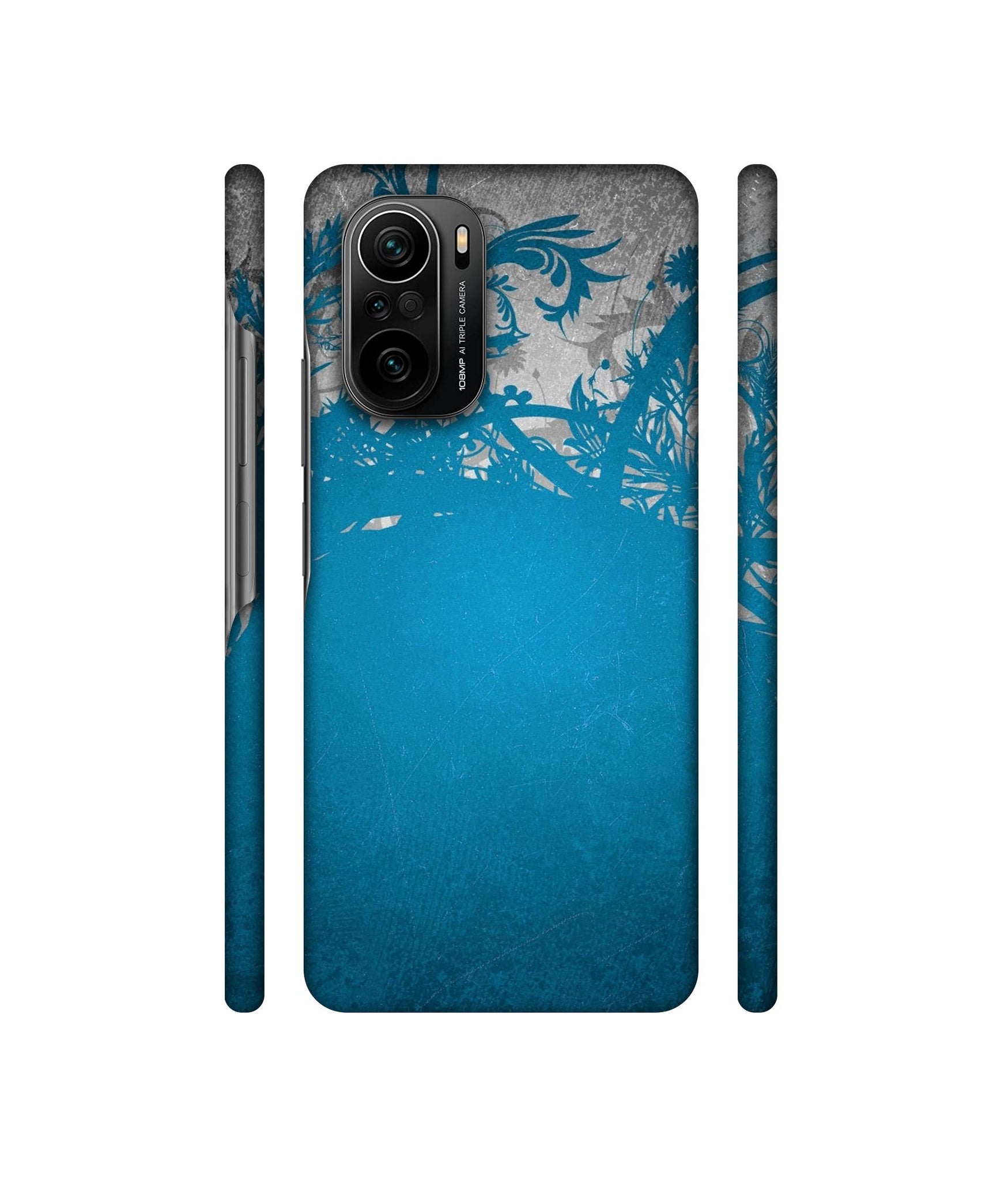 Blue Floral Pattern Designer Hard Back Cover for Mi 11X / Mi 11X Pro / Mi Poco F3