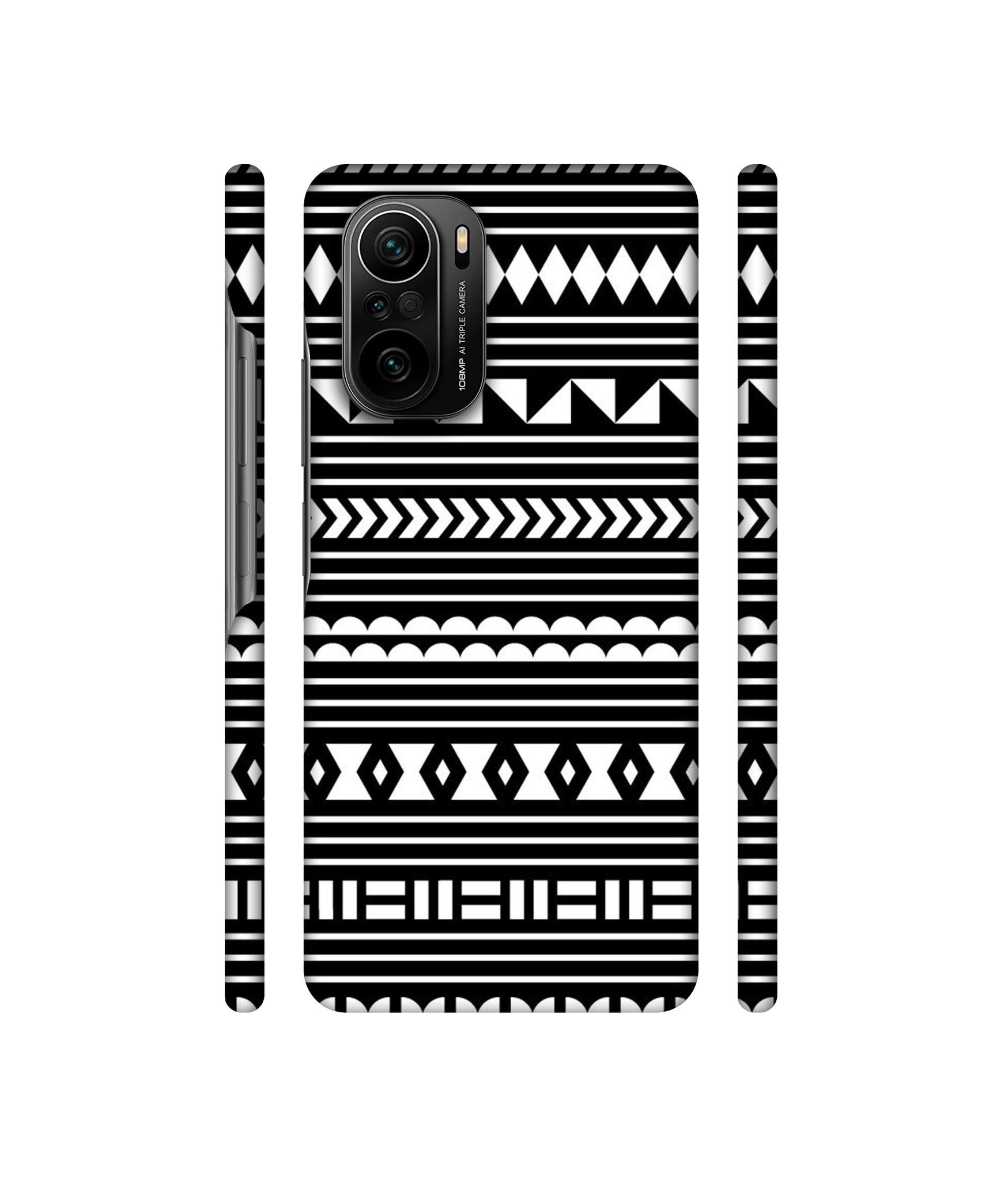 Black Pattern Designer Hard Back Cover for Mi 11X / Mi 11X Pro / Mi Poco F3