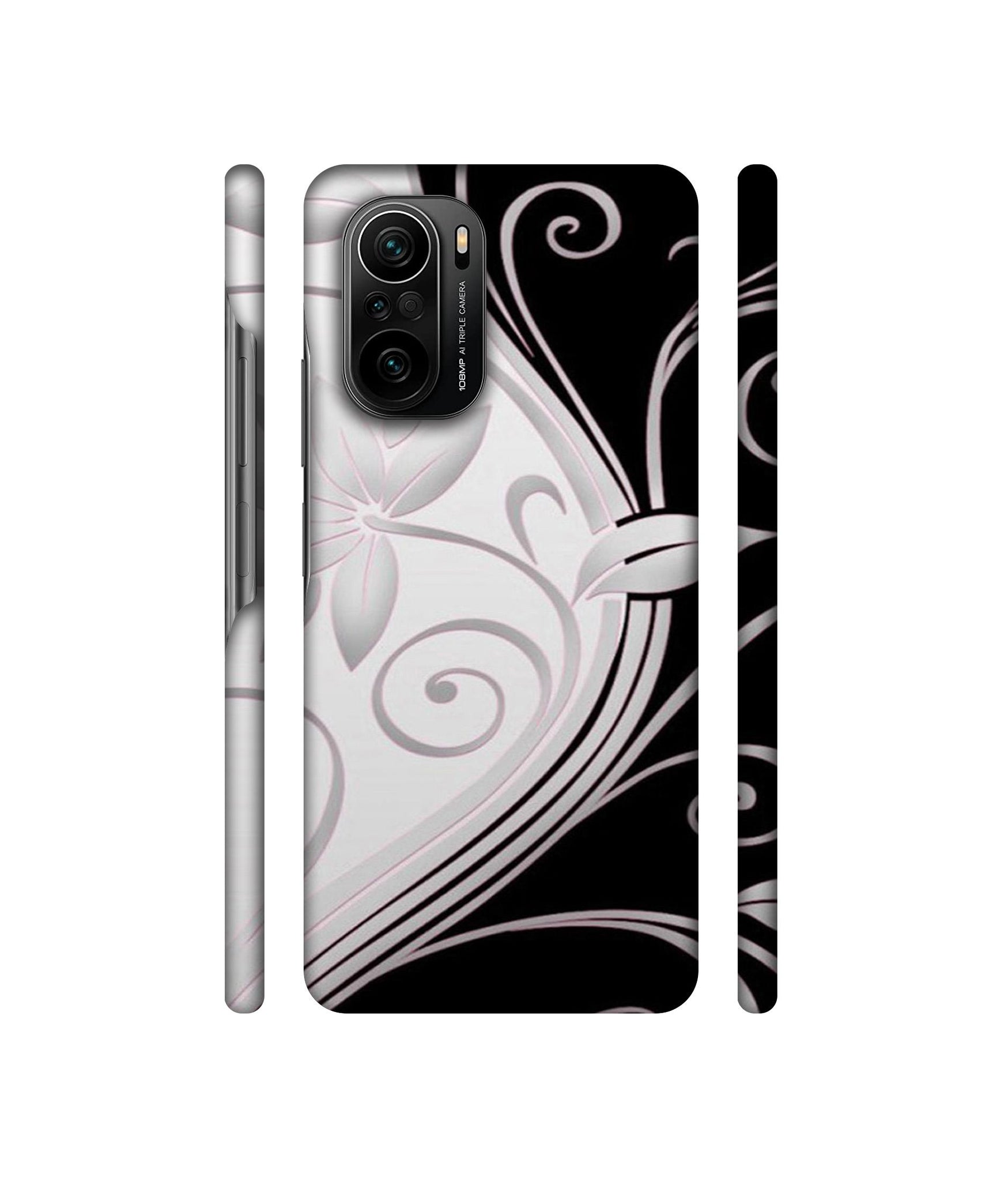 Black And White Flower Designer Hard Back Cover for Mi 11X / Mi 11X Pro / Mi Poco F3