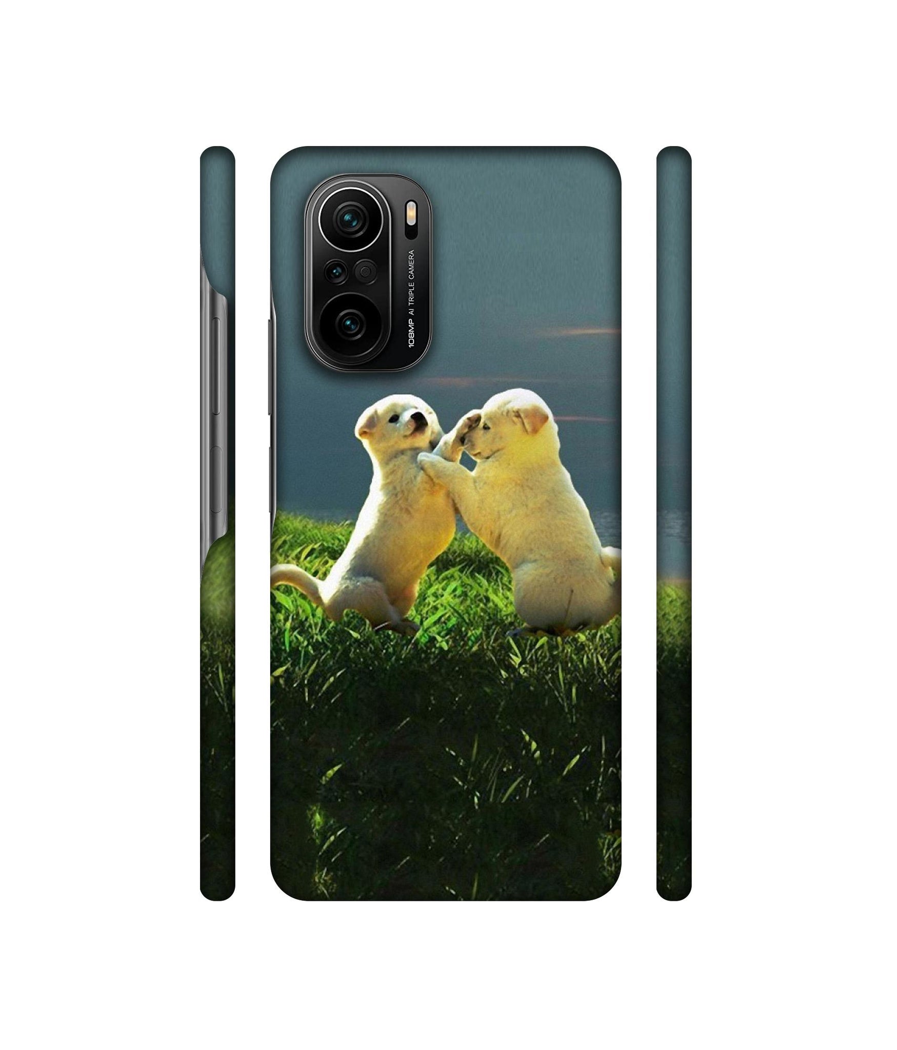 Puppy Couple Sunset Designer Hard Back Cover for Mi 11X / Mi 11X Pro / Mi Poco F3