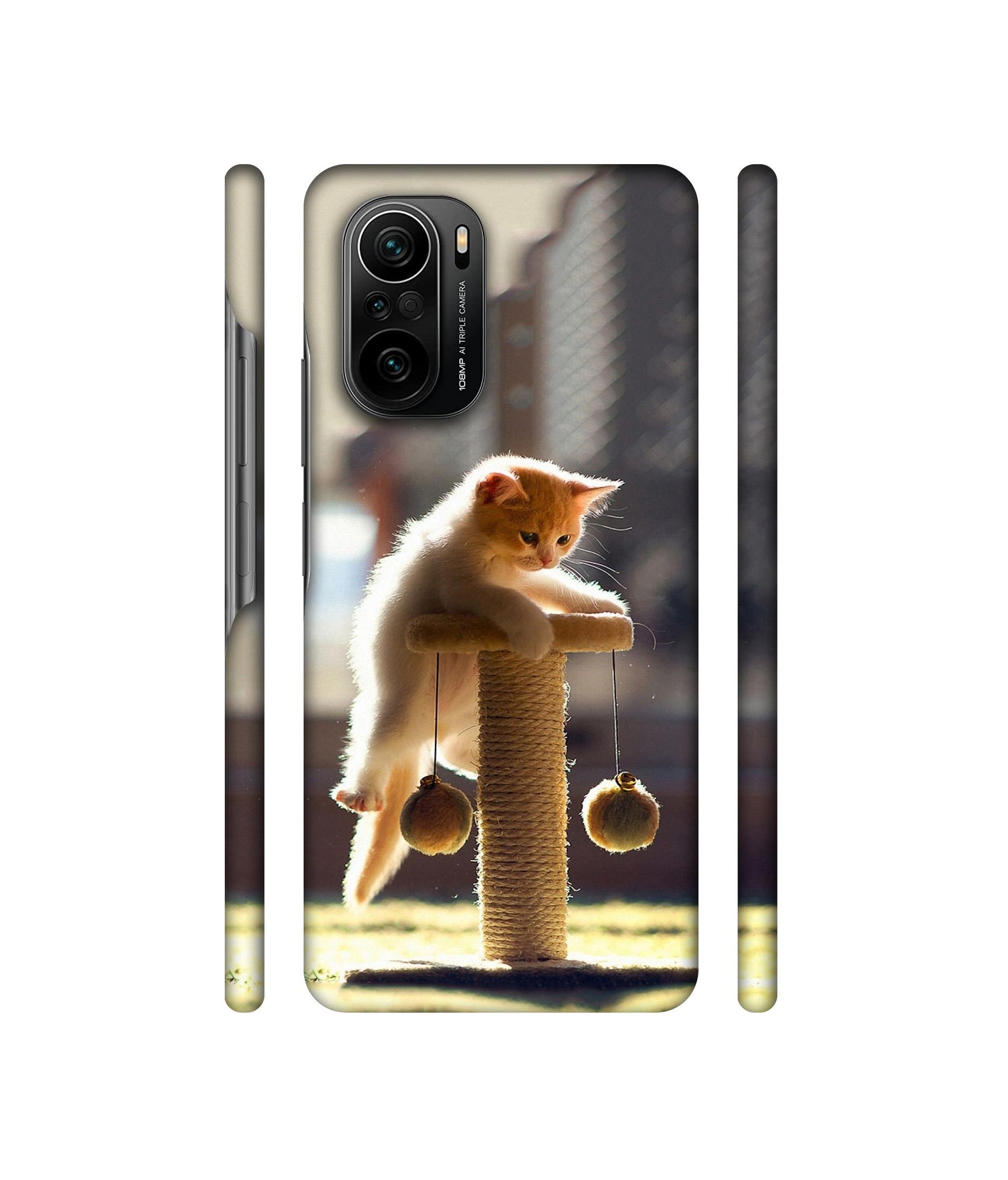 Cat Climbing Designer Hard Back Cover for Mi 11X / Mi 11X Pro / Mi Poco F3