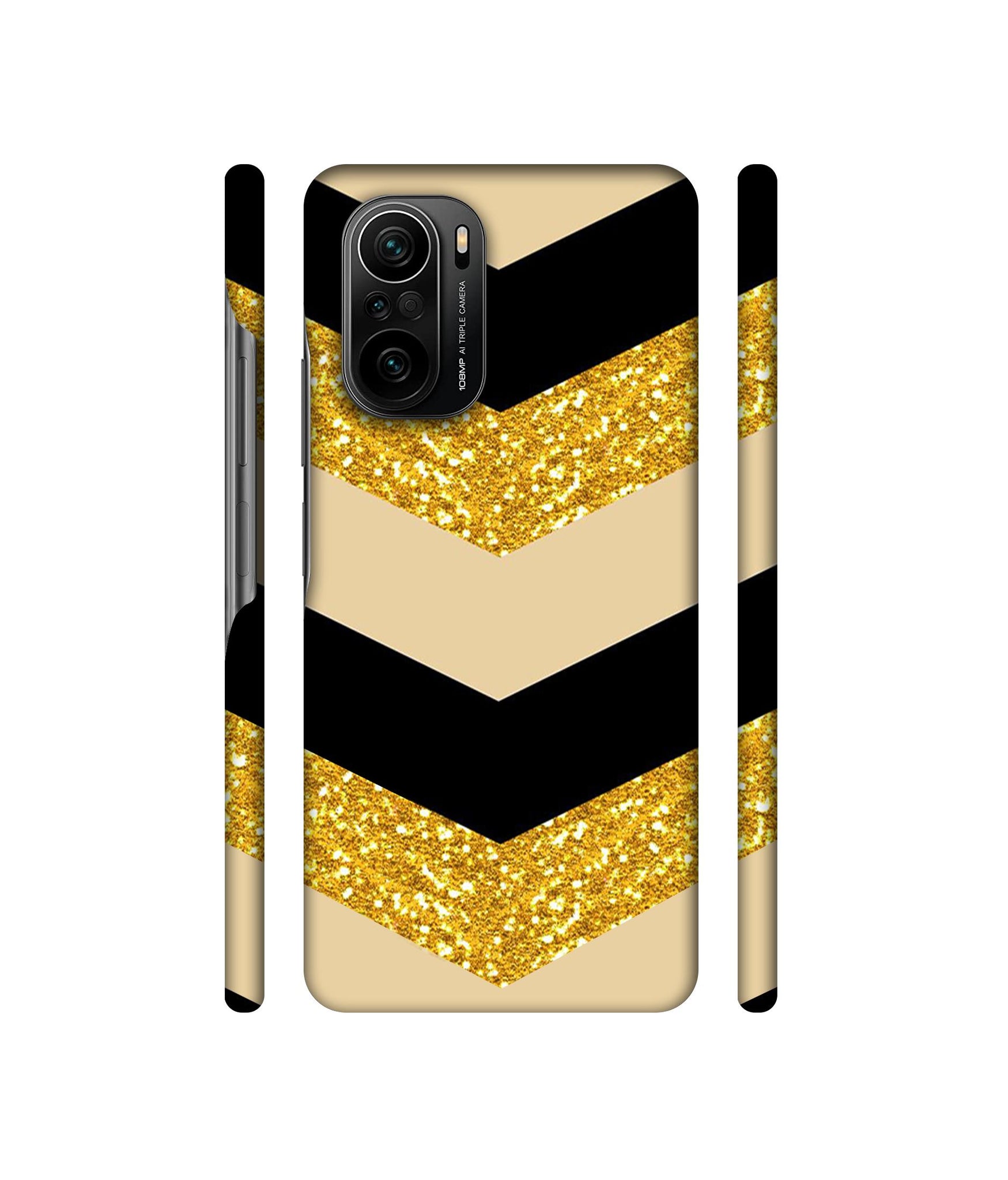 Black & Gold Designer Hard Back Cover for Mi 11X / Mi 11X Pro / Mi Poco F3