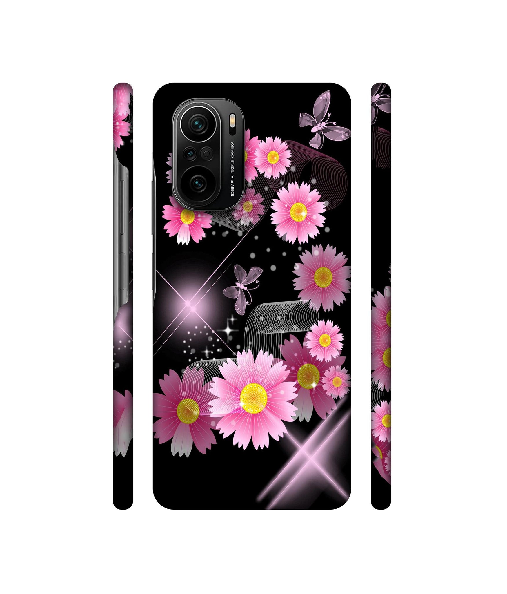 Pink Flower Designer Hard Back Cover for Mi 11X / Mi 11X Pro / Mi Poco F3