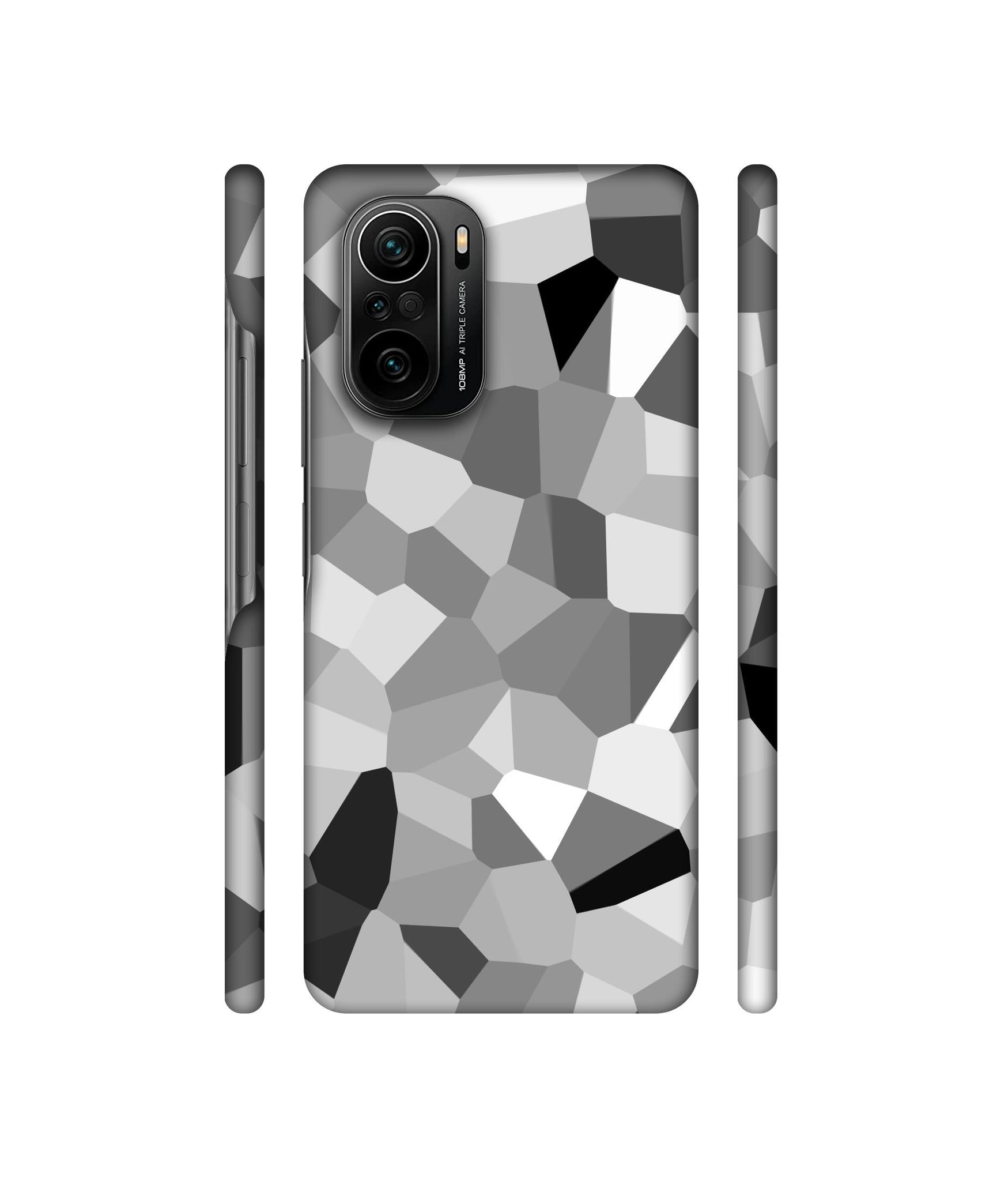 Black & White Mathematical Shape Designer Hard Back Cover for Mi 11X / Mi 11X Pro / Mi Poco F3