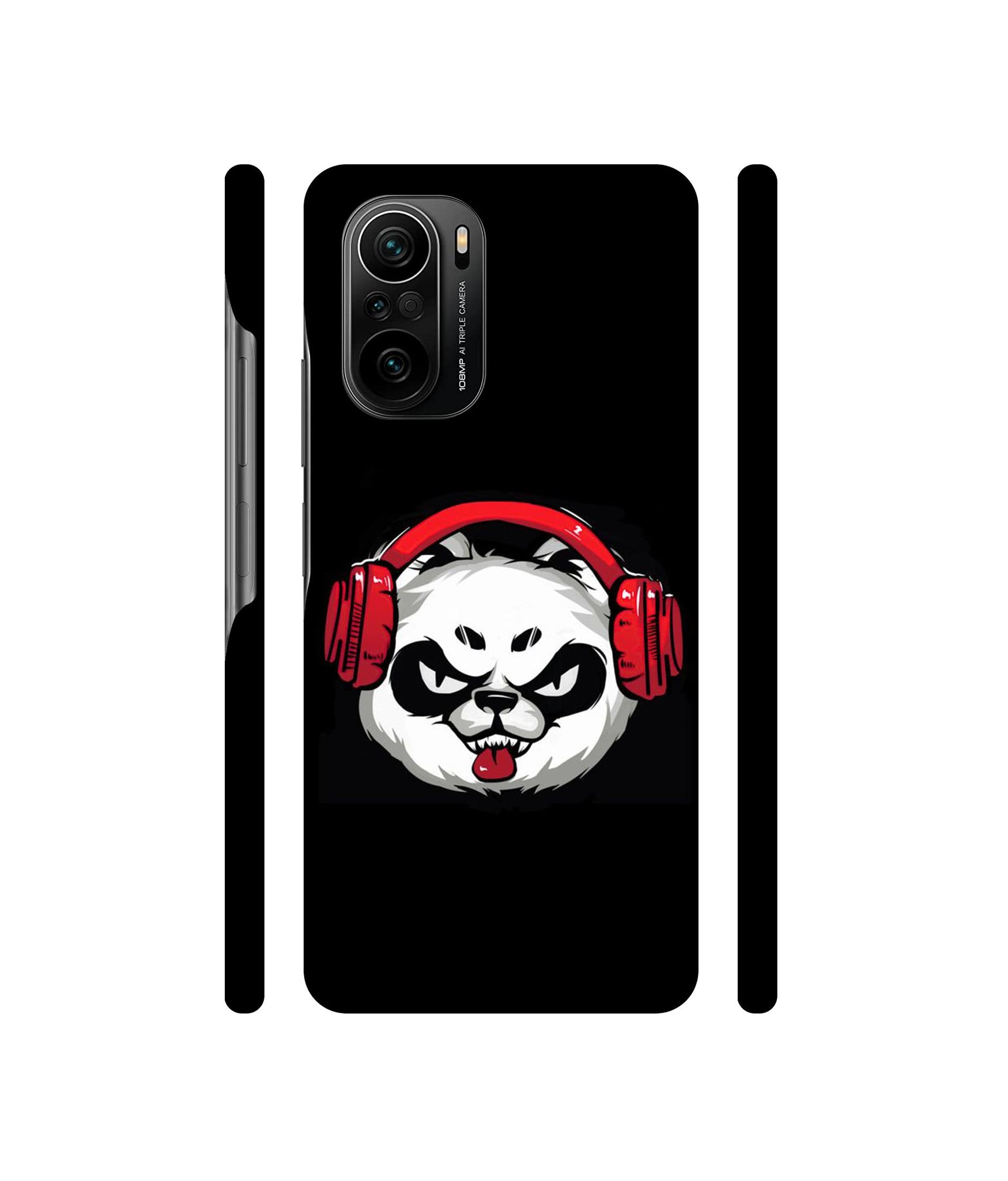 Panda With Headphone Designer Hard Back Cover for Mi 11X / Mi 11X Pro / Mi Poco F3