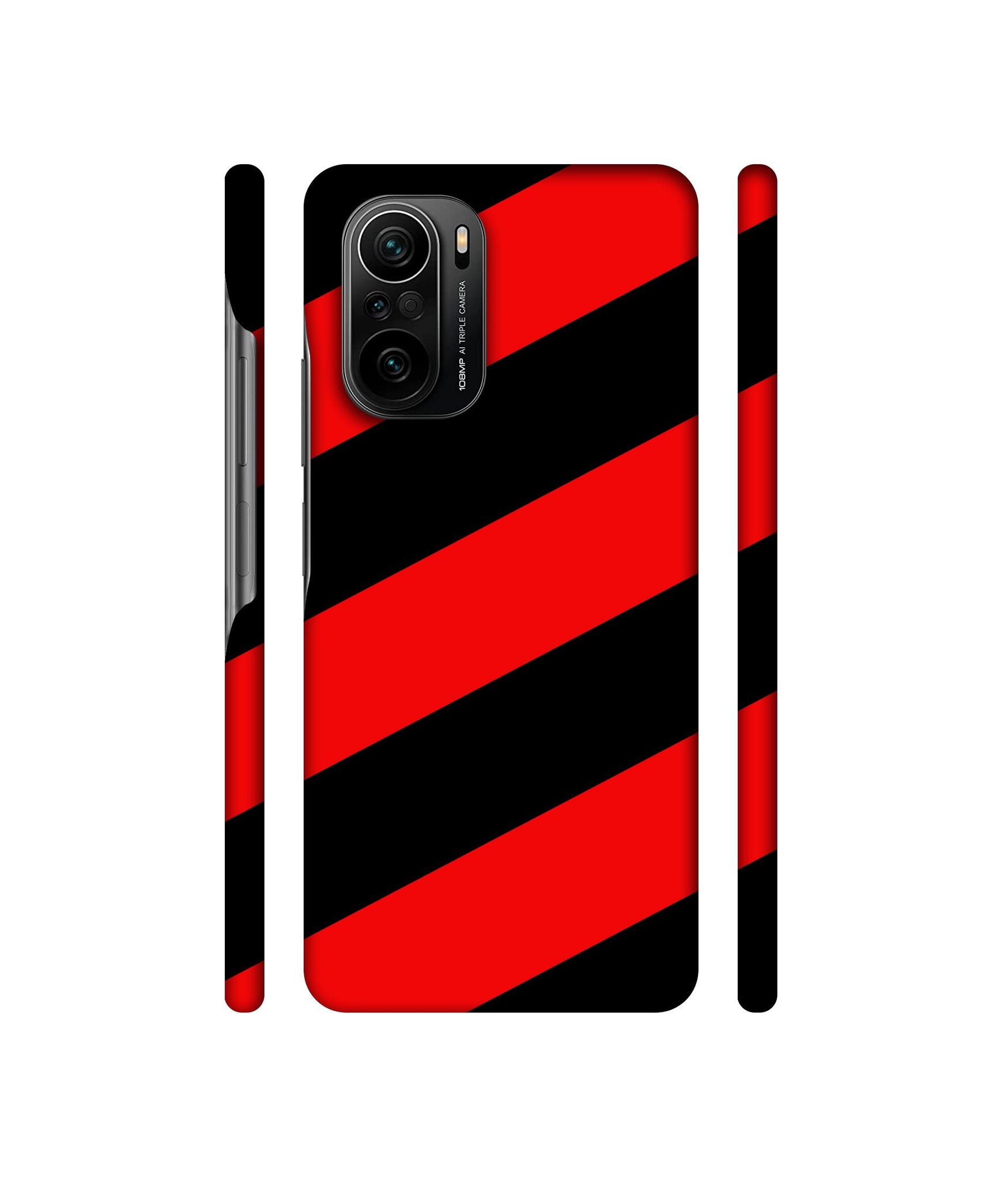 Red and Black Line Designer Hard Back Cover for Mi 11X / Mi 11X Pro / Mi Poco F3