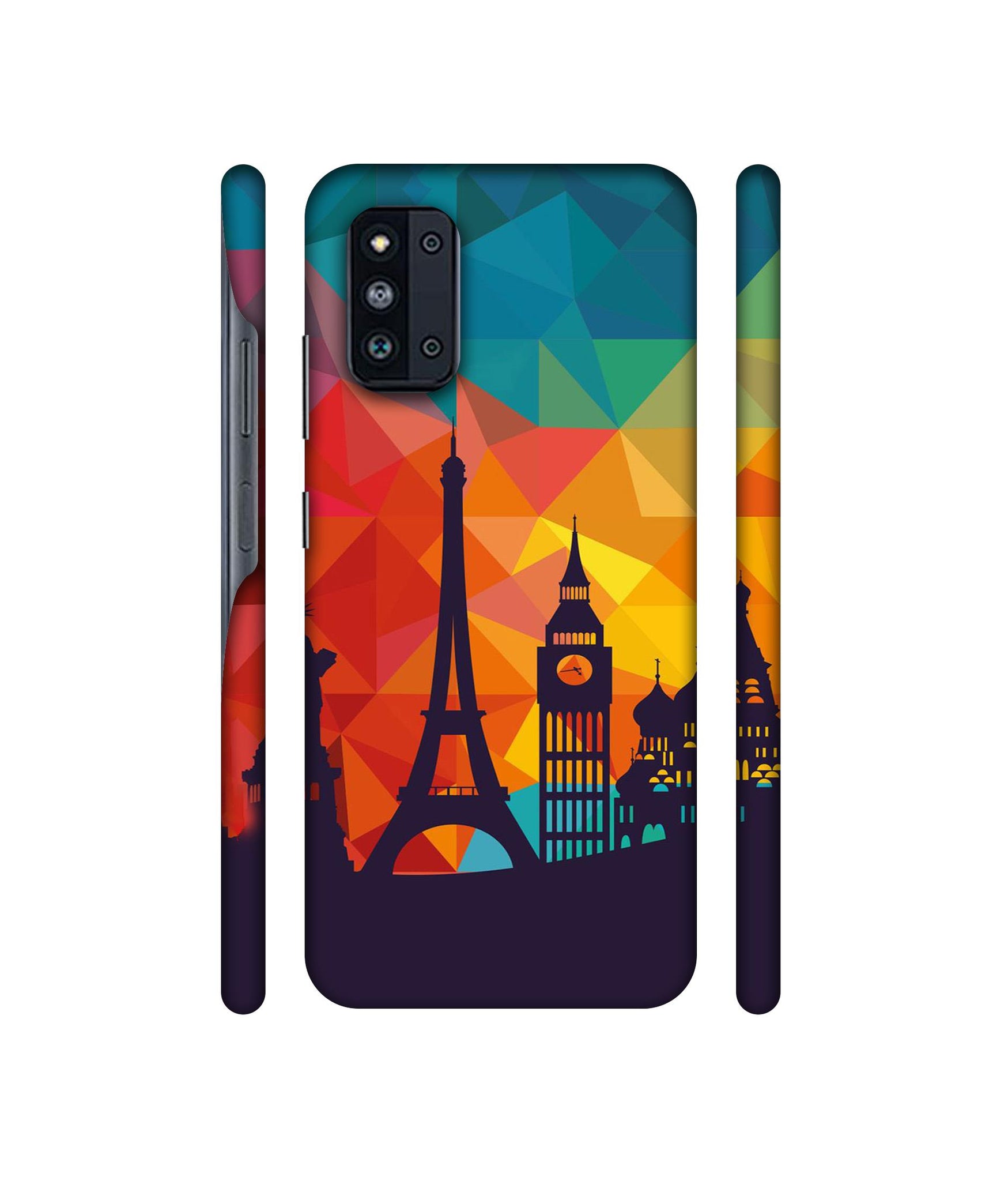 Colored Paris Designer Hard Back Cover for Samsung Galaxy F52 5G