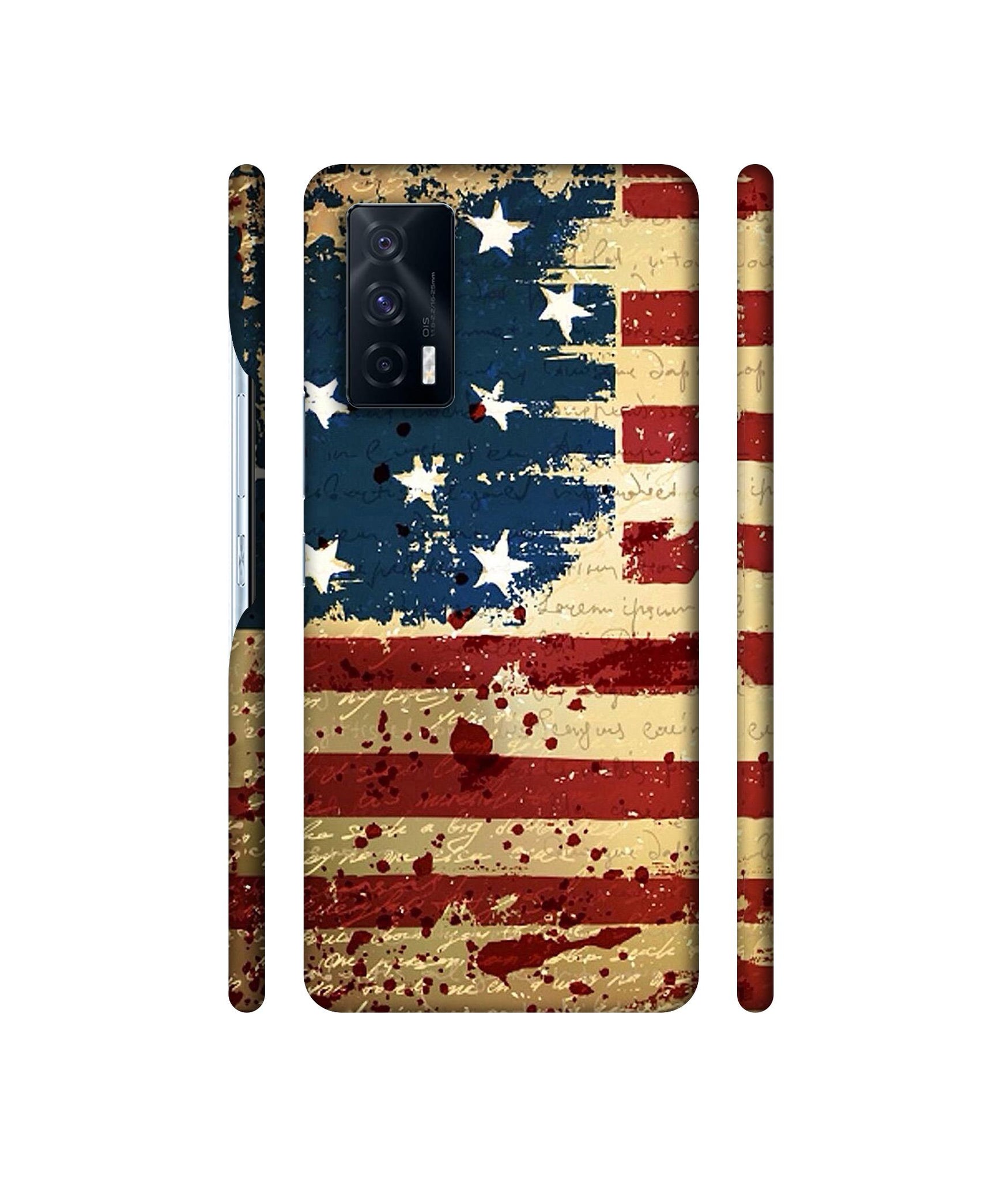Colorful USA Flag Designer Hard Back Cover for Vivo iQOO 7