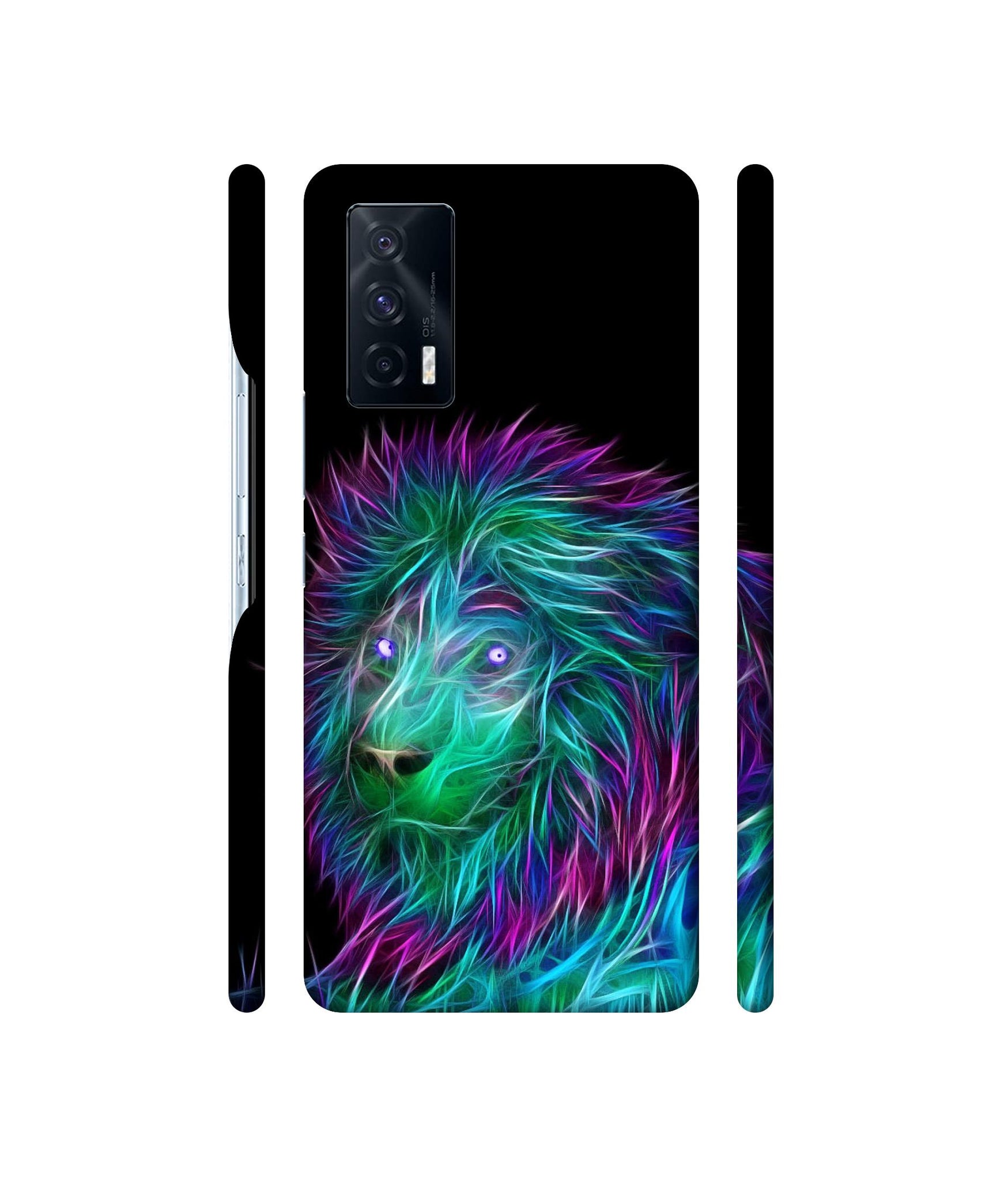 3D Lion Designer Hard Back Cover for Vivo iQOO 7