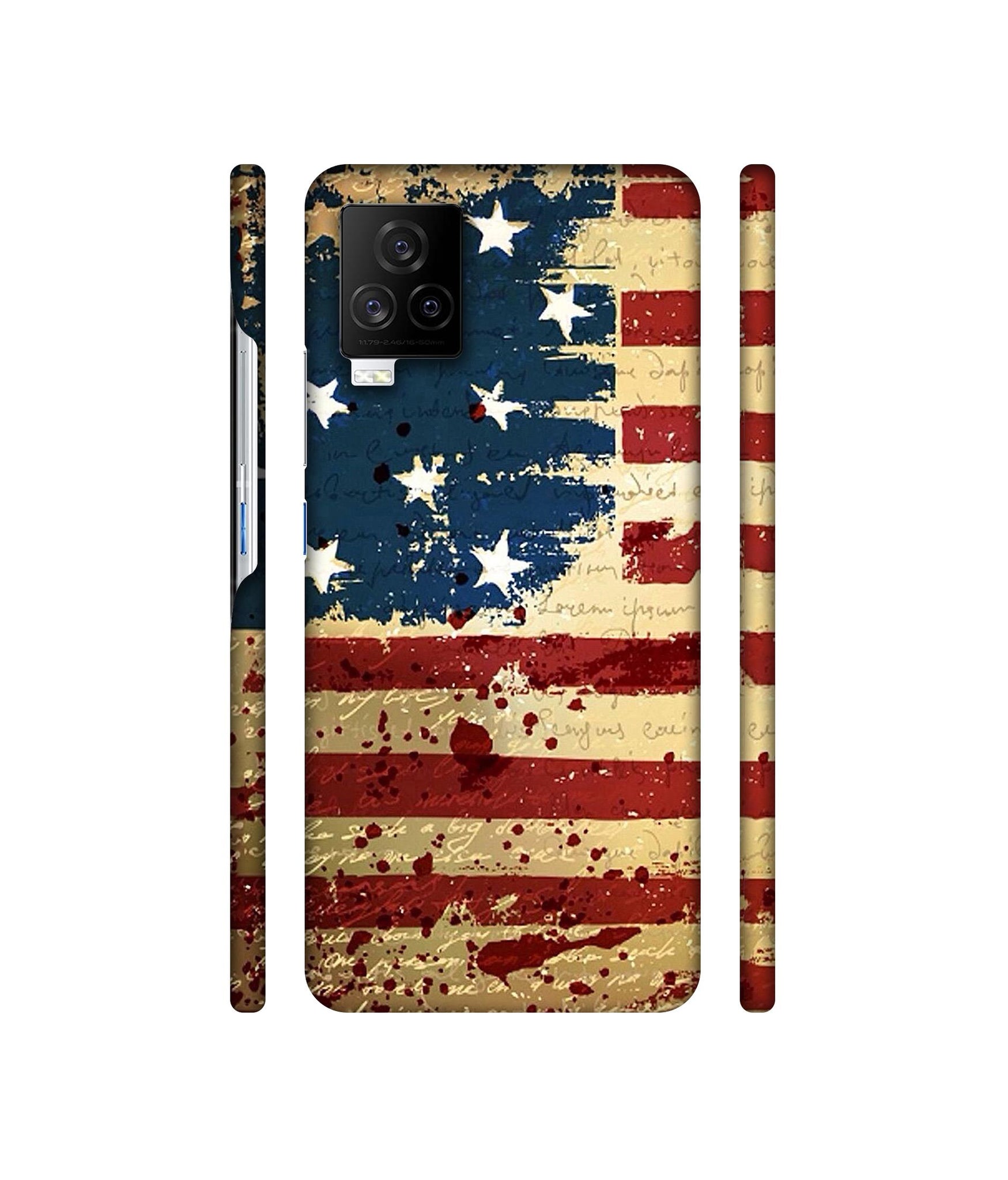 Colorful USA Flag Designer Hard Back Cover for Vivo iQOO 7 Legend