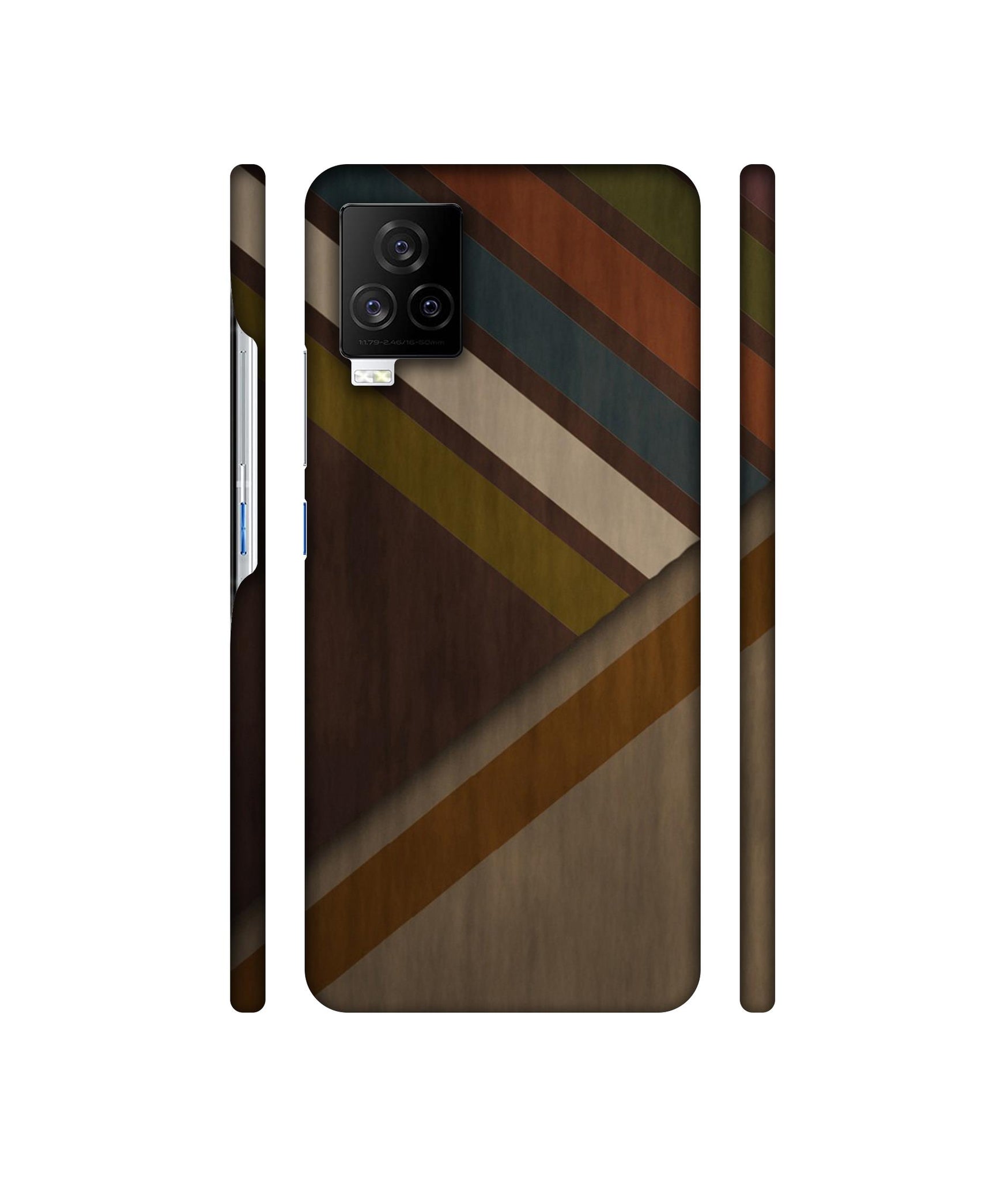 Colorful Wooden Pattern Designer Hard Back Cover for Vivo iQOO 7 Legend