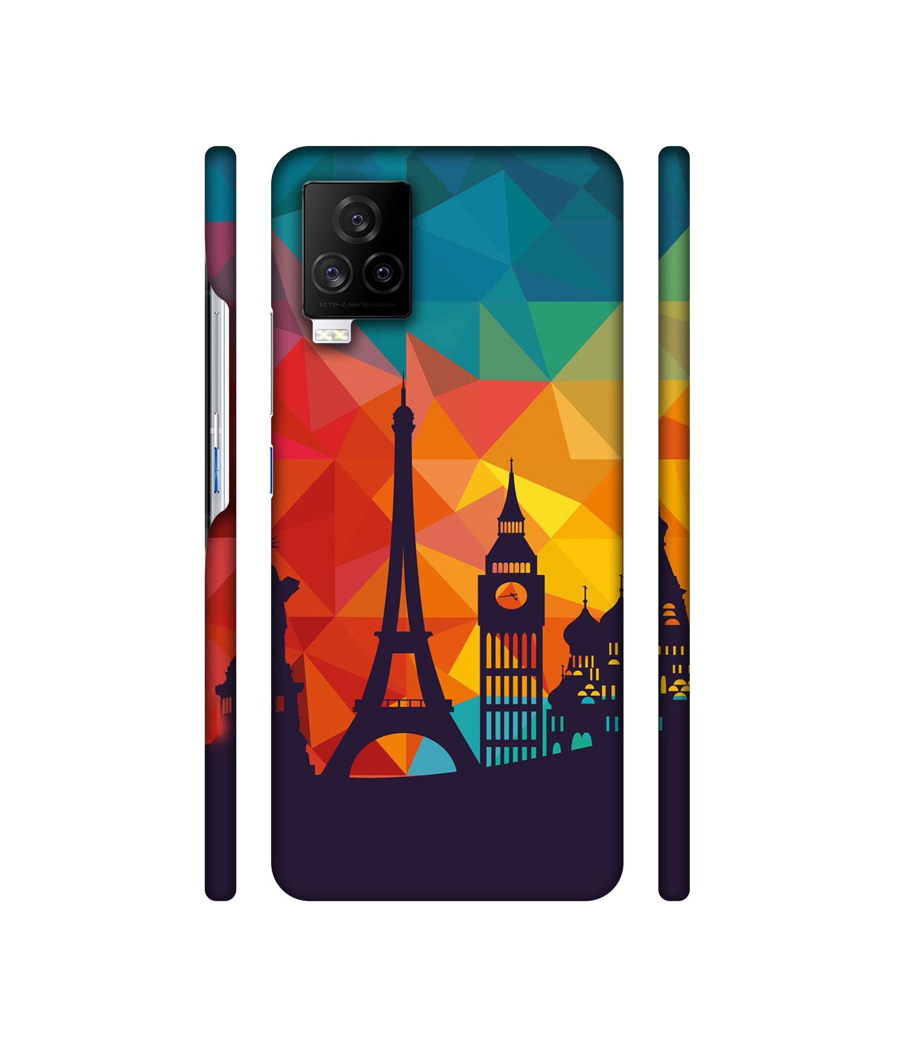Colored Paris Designer Hard Back Cover for Vivo iQOO 7 Legend