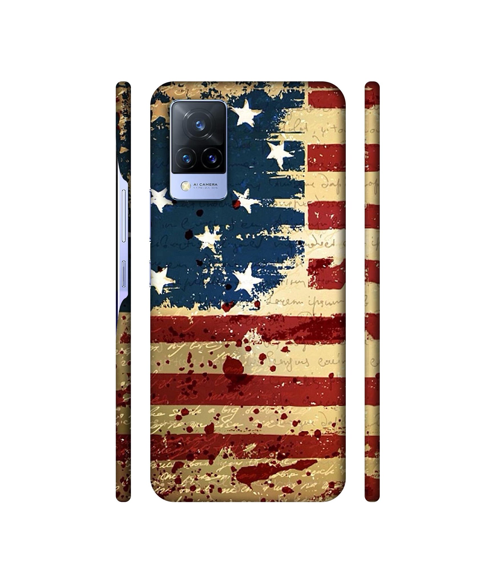 Colorful USA Flag Designer Hard Back Cover for Vivo V21 5G