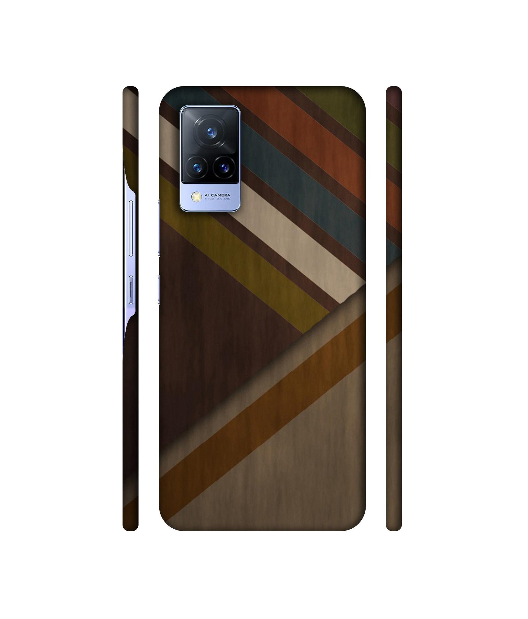 Colorful Wooden Pattern Designer Hard Back Cover for Vivo V21 5G