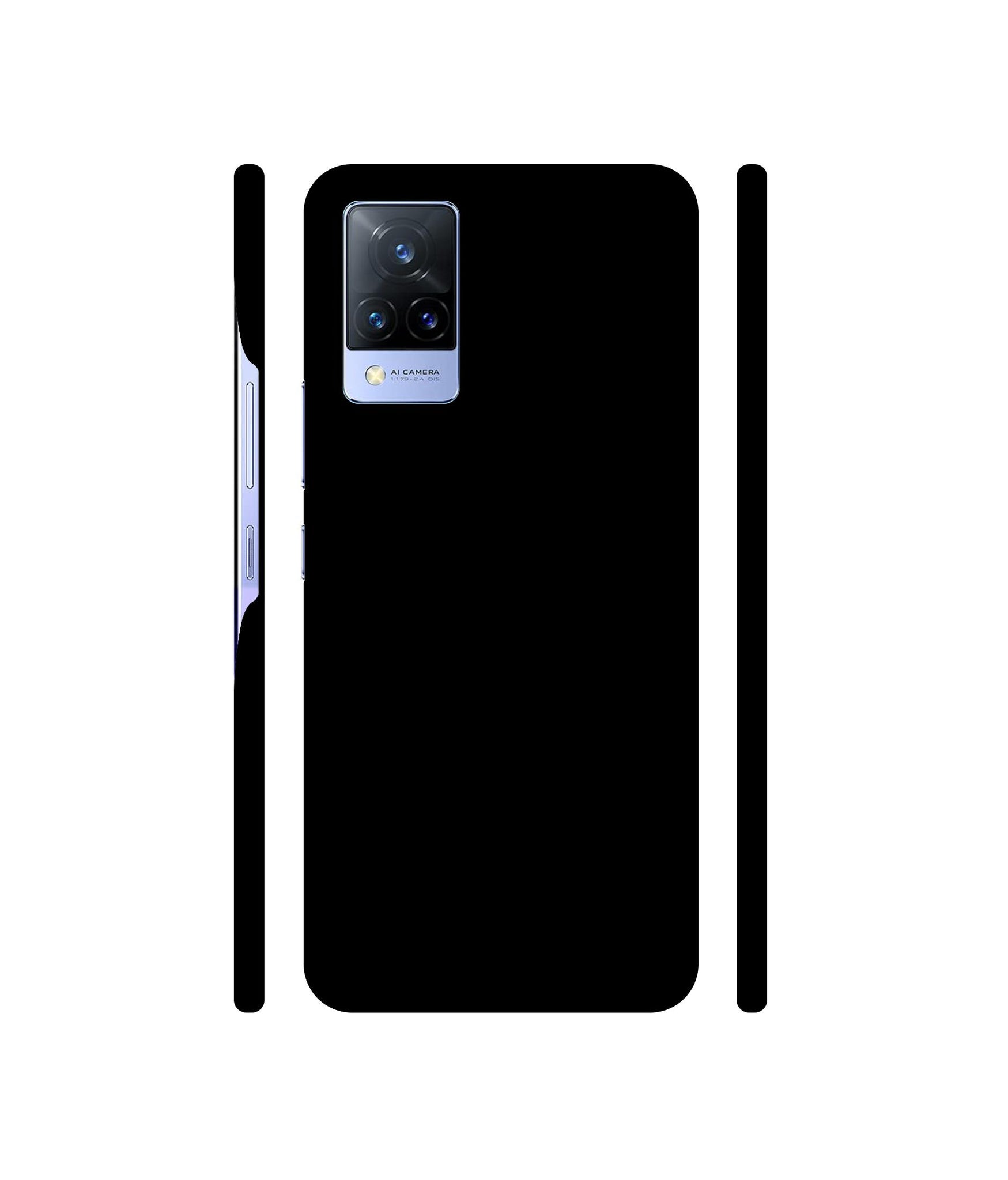 Solid Black Designer Hard Back Cover for Vivo V21 5G