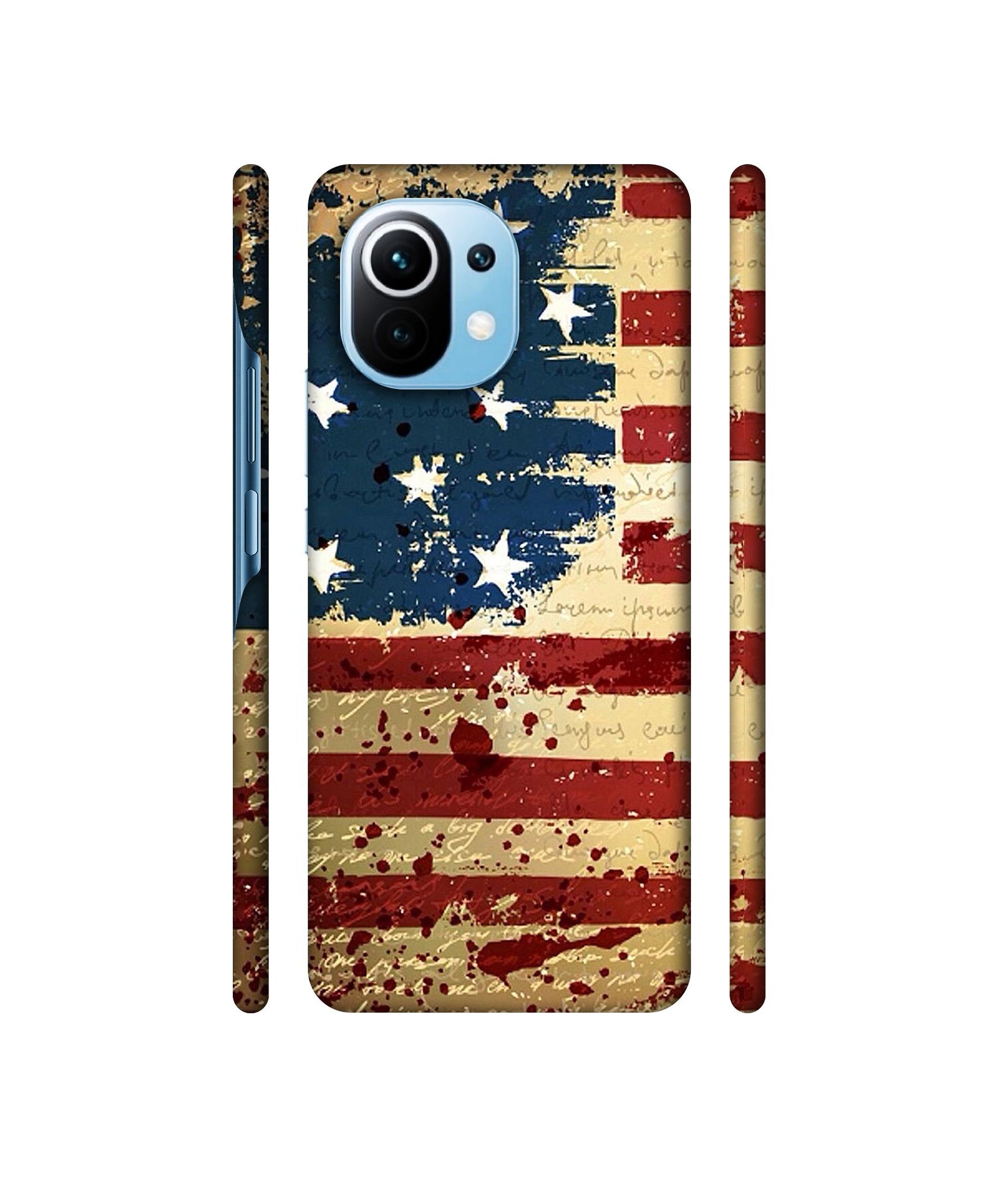 Colorful USA Flag Designer Hard Back Cover for Mi 11 Lite 4G