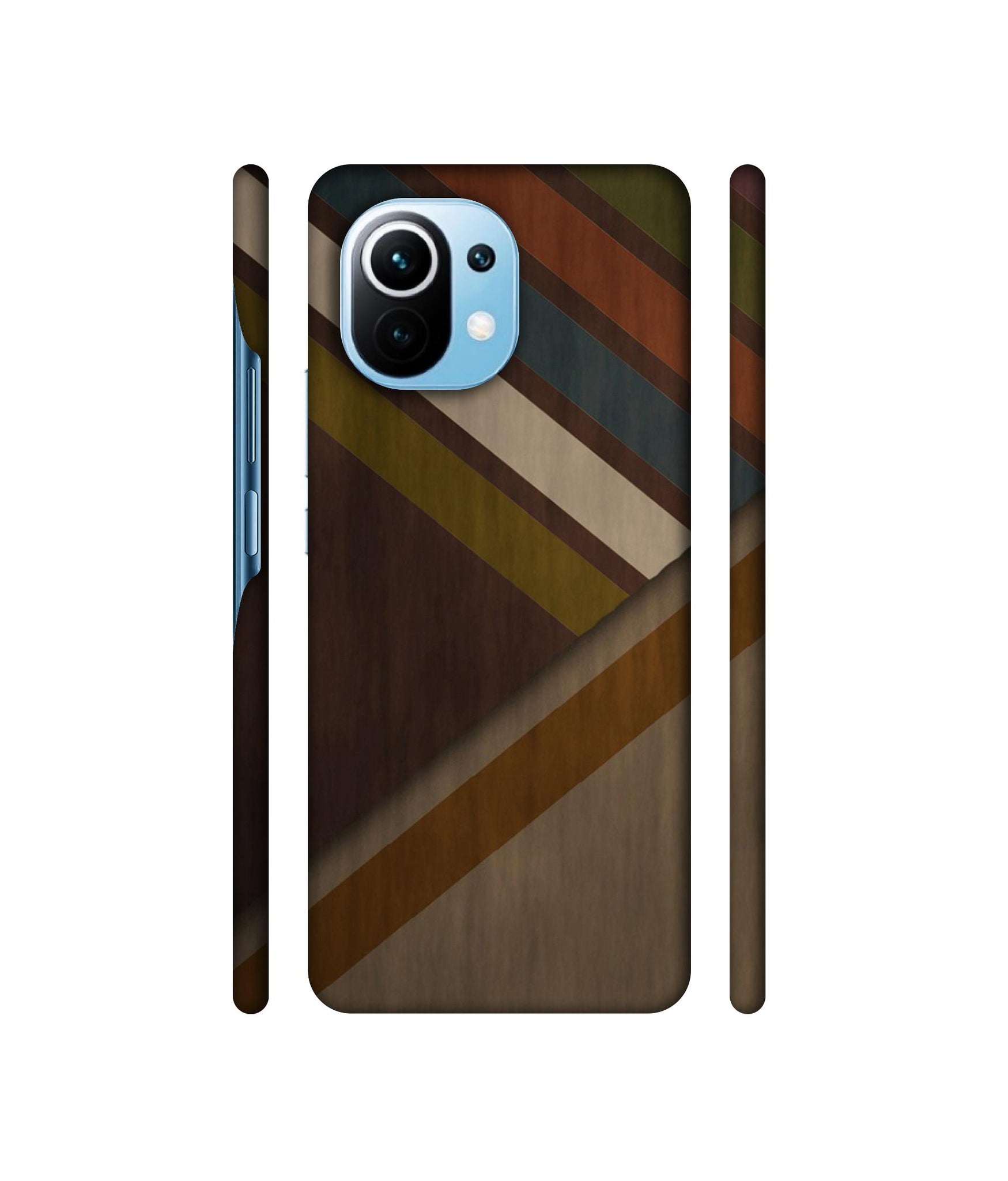 Colorful Wooden Pattern Designer Hard Back Cover for Mi 11 Lite 4G
