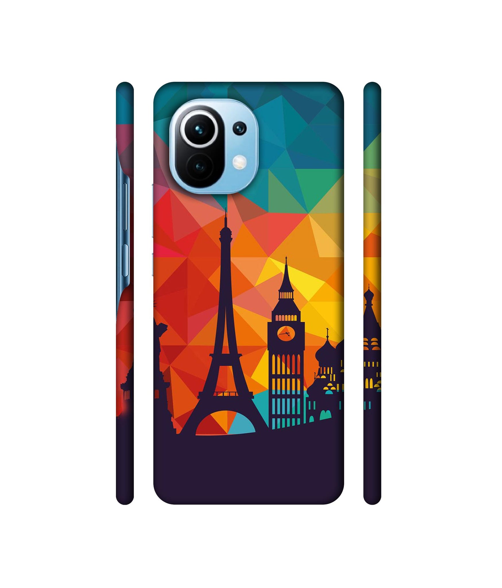 Colored Paris Designer Hard Back Cover for Mi 11 Lite 4G