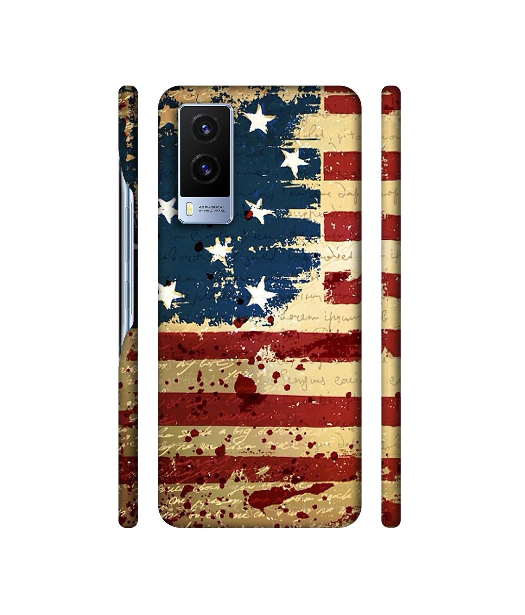 Colorful USA Flag Designer Hard Back Cover for Vivo V21E 5G