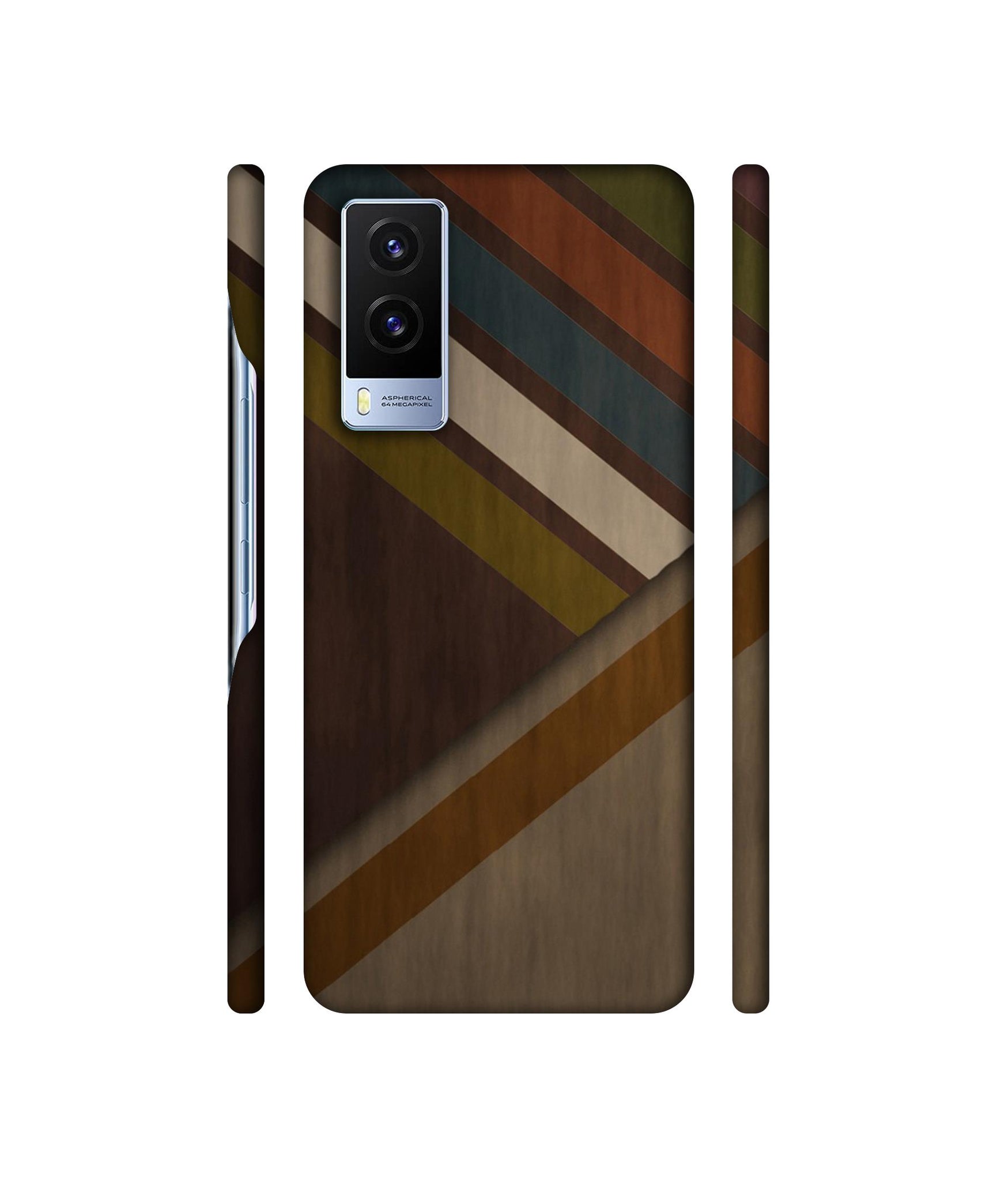 Colorful Wooden Pattern Designer Hard Back Cover for Vivo V21E 5G