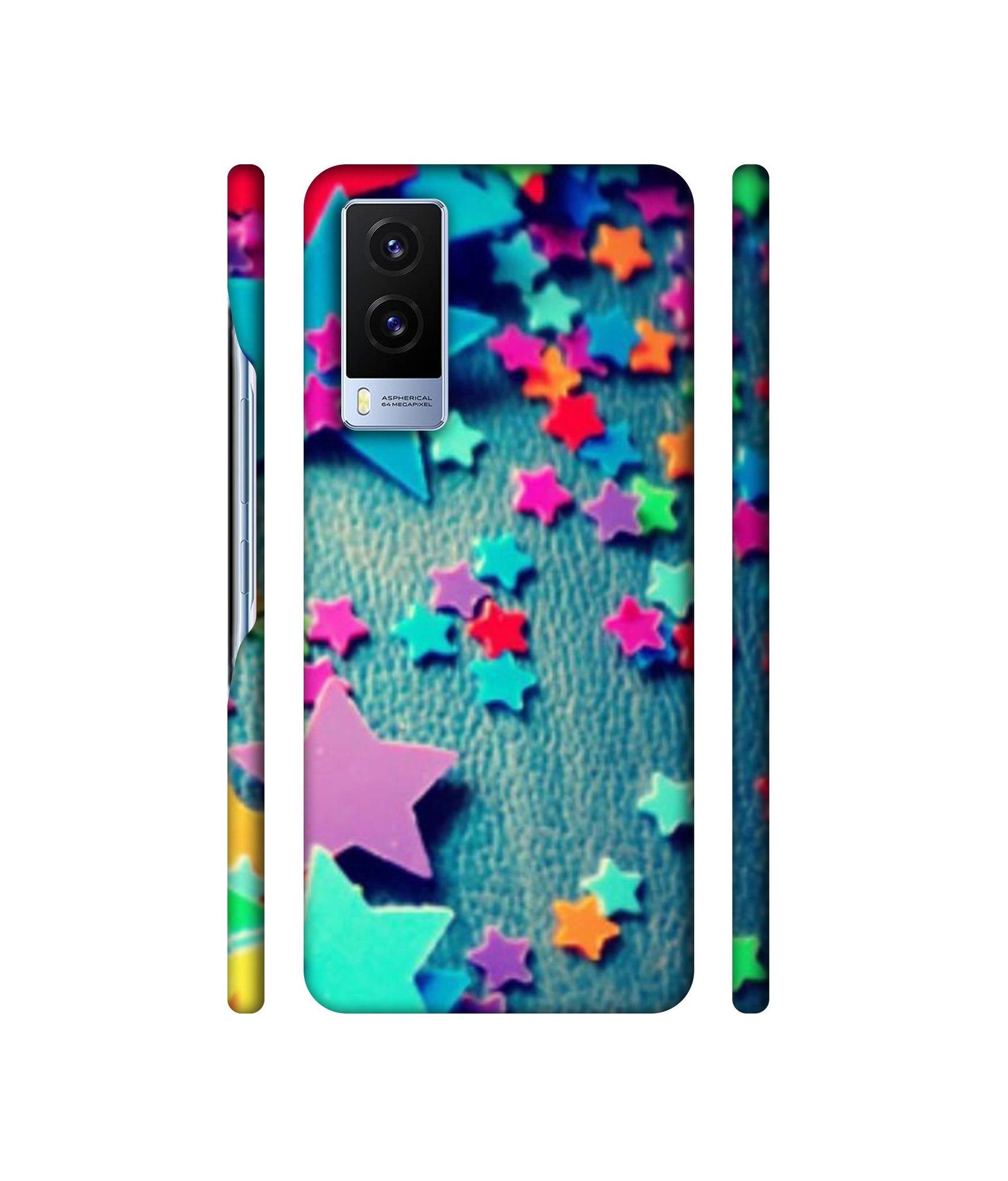 Colorful Stars Designer Hard Back Cover for Vivo V21E 5G