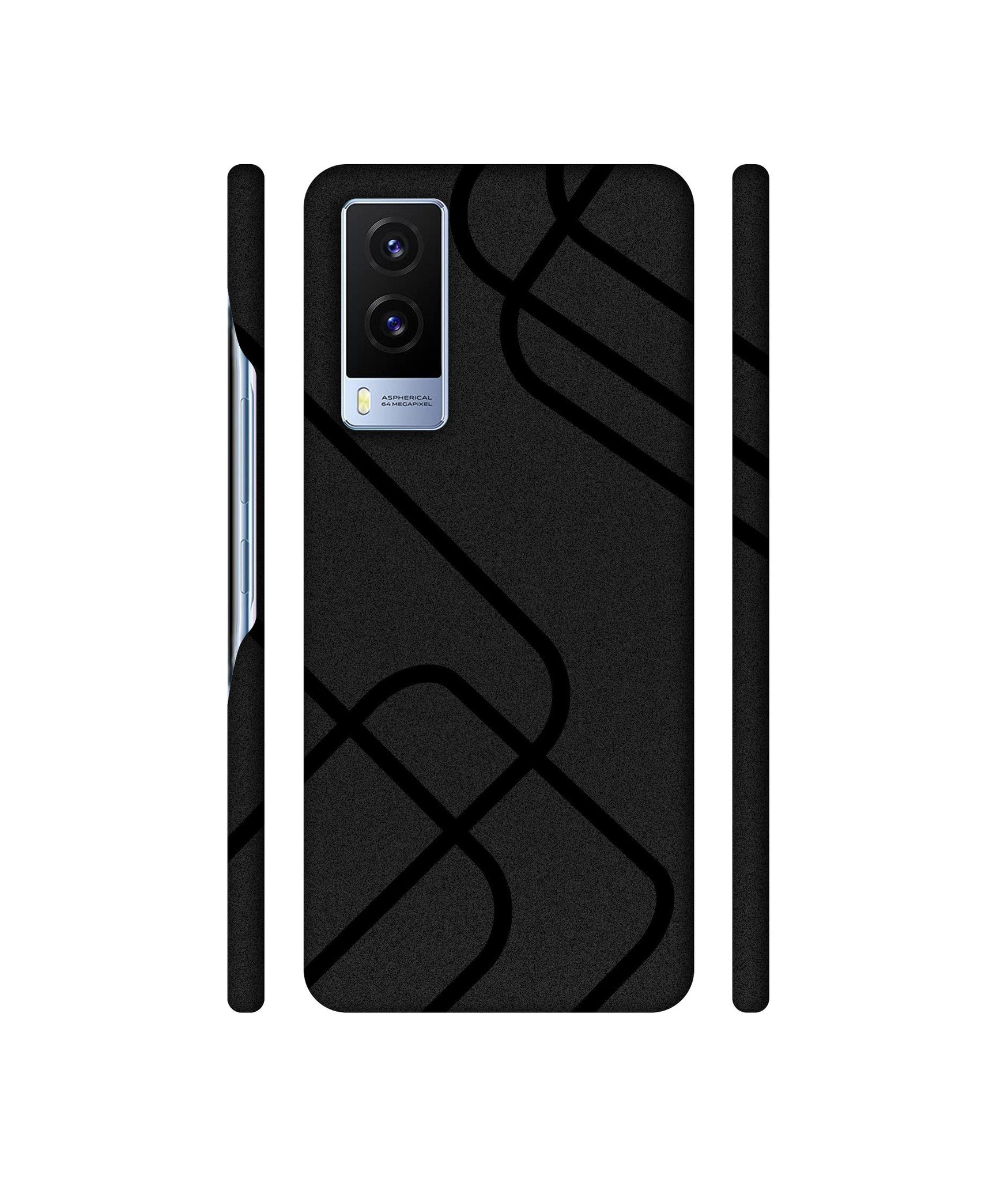 Zig-Zag Black Line Designer Hard Back Cover for Vivo V21E 5G