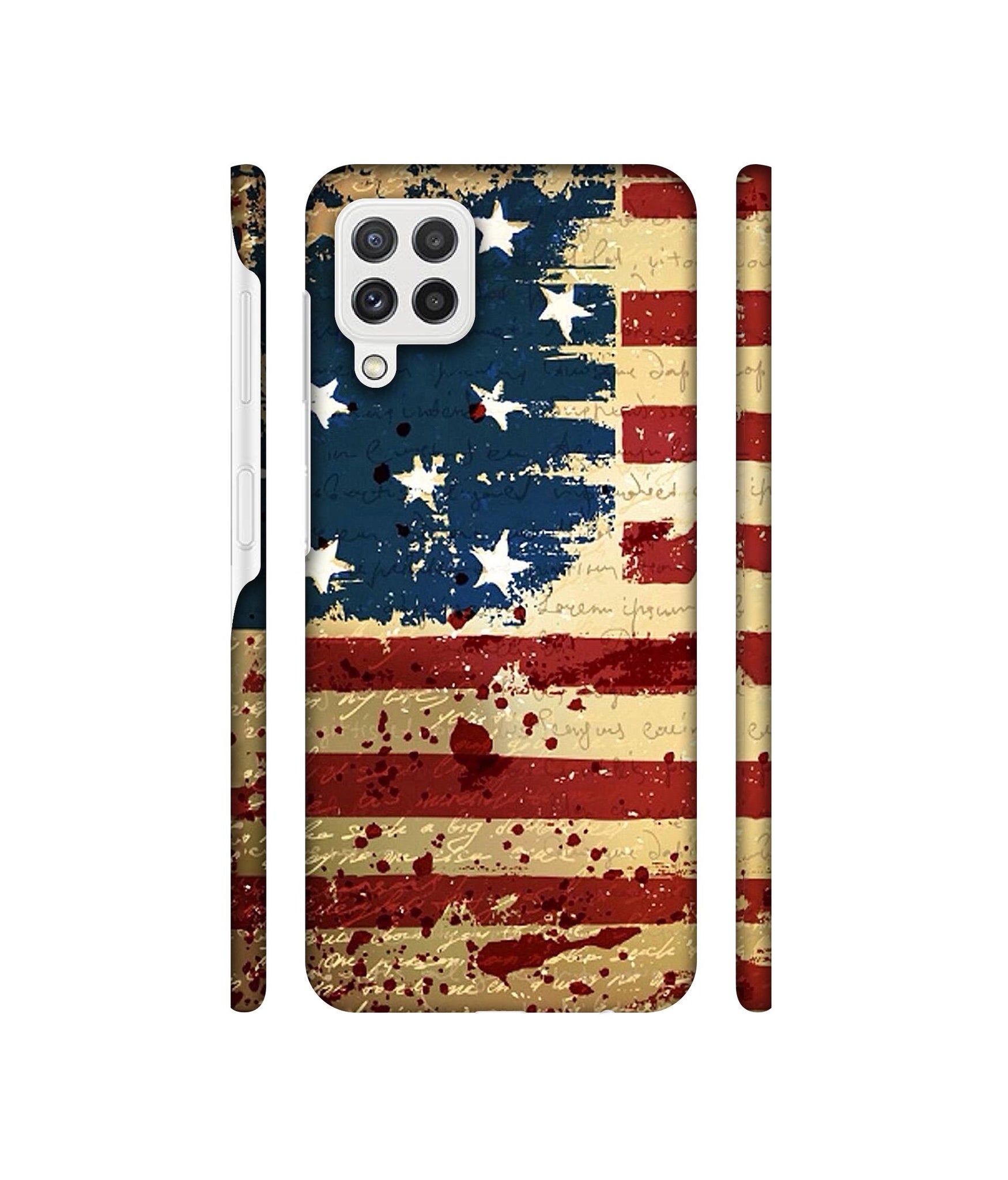 Colorful USA Flag Designer Hard Back Cover for Samsung Galaxy A22 4G
