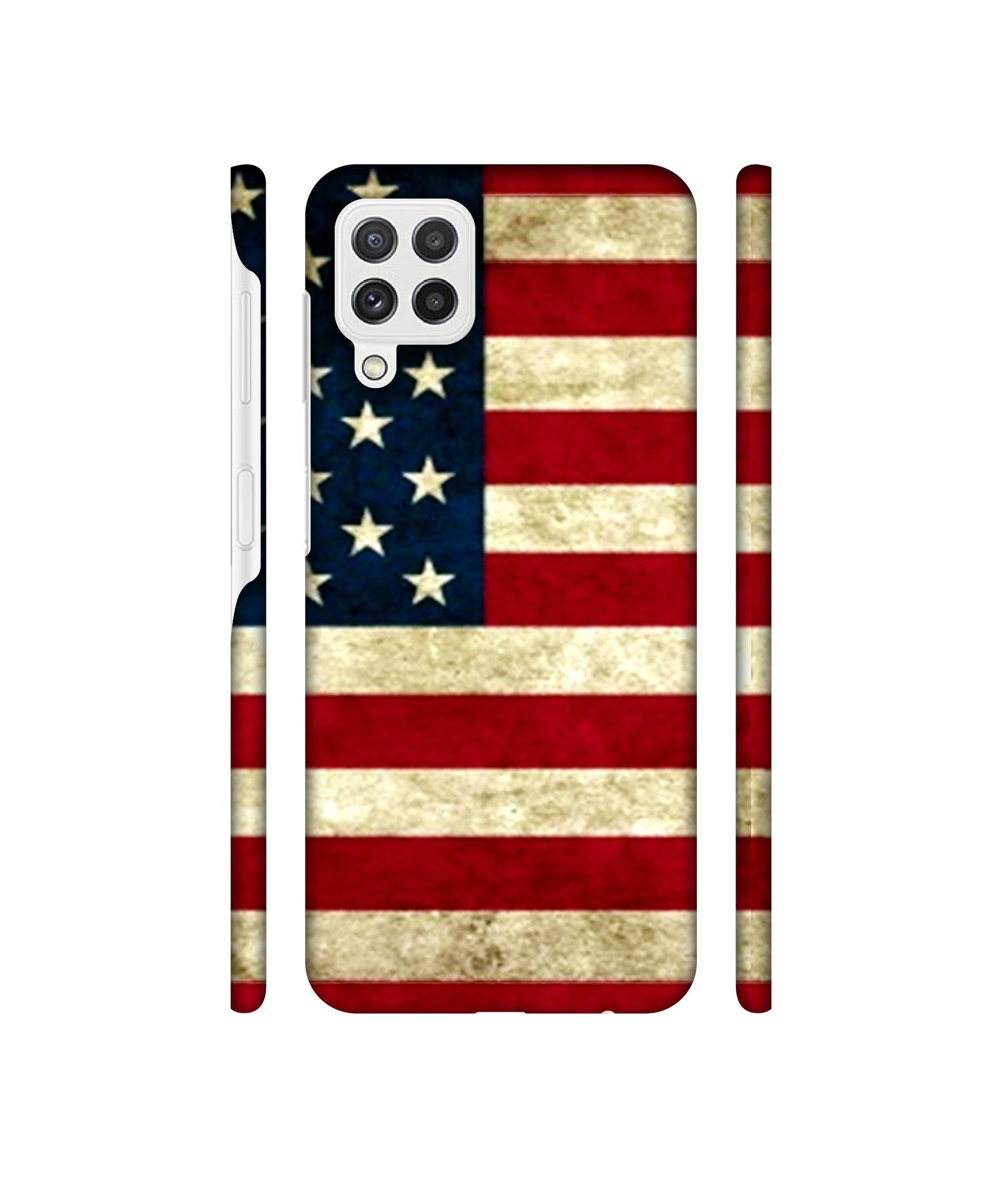 Multicoloured USA Flag Designer Hard Back Cover for Samsung Galaxy A22 4G