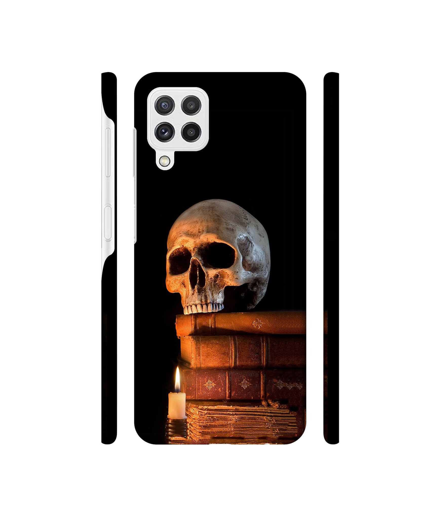 Skull Magic Candles Books Designer Hard Back Cover for Samsung Galaxy A22 4G