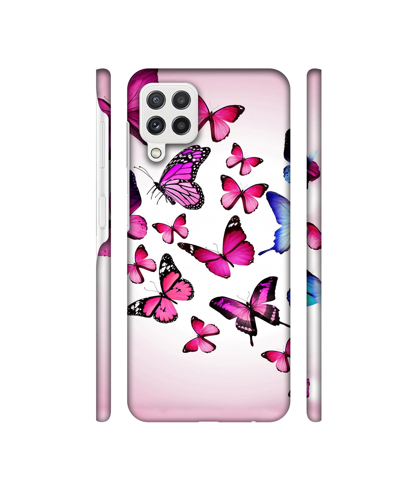 Flying Colorful Butterfly Designer Hard Back Cover for Samsung Galaxy A22 4G