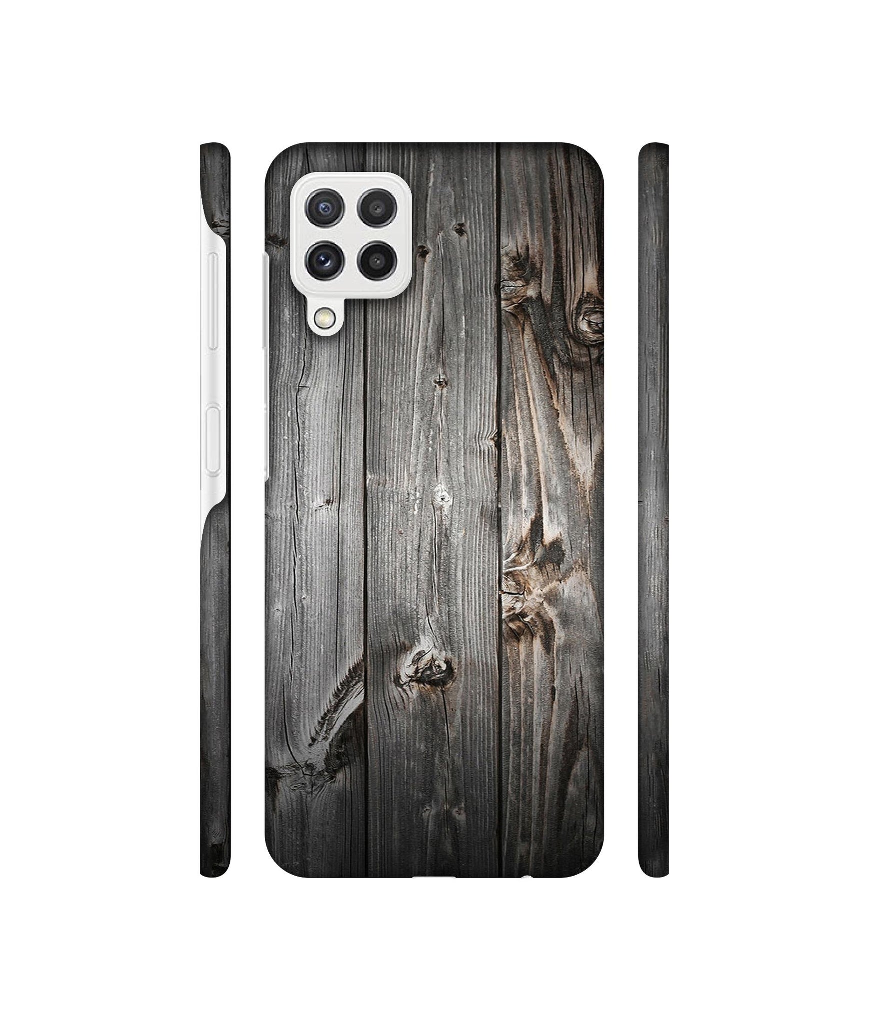 Grey Wooden Texture Designer Hard Back Cover for Samsung Galaxy A22 4G