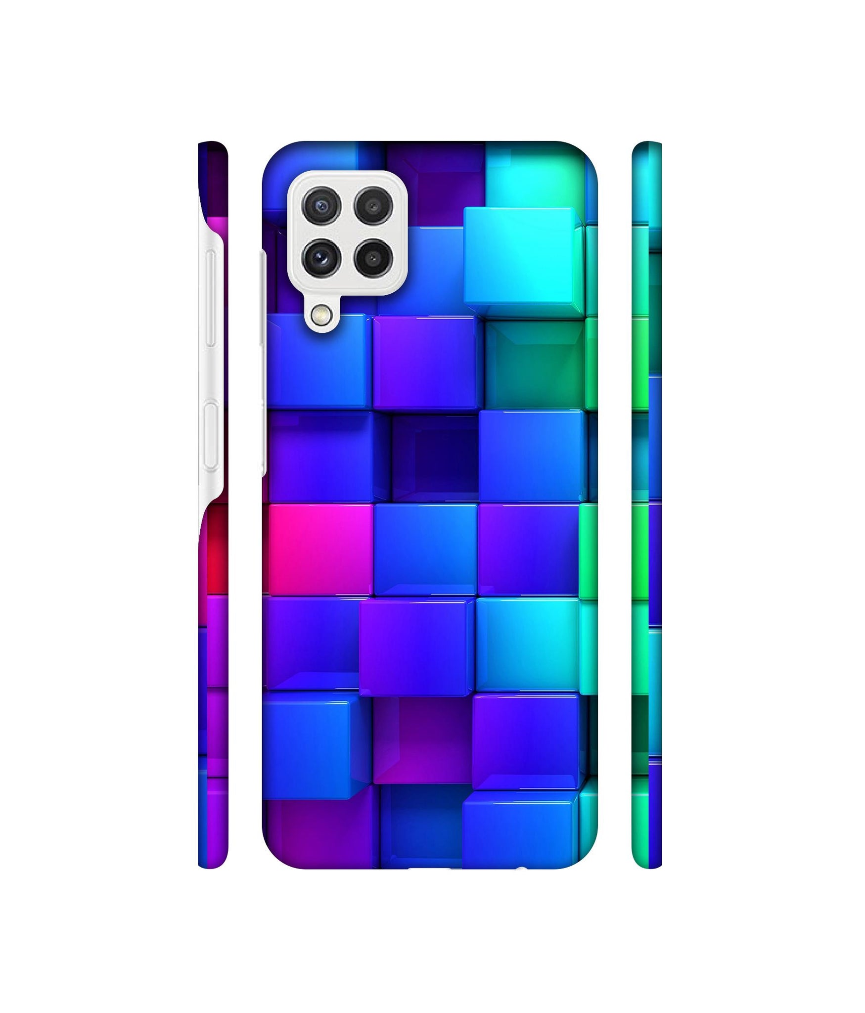 Blocks Rainbow 3D Graphics Designer Hard Back Cover for Samsung Galaxy A22 4G