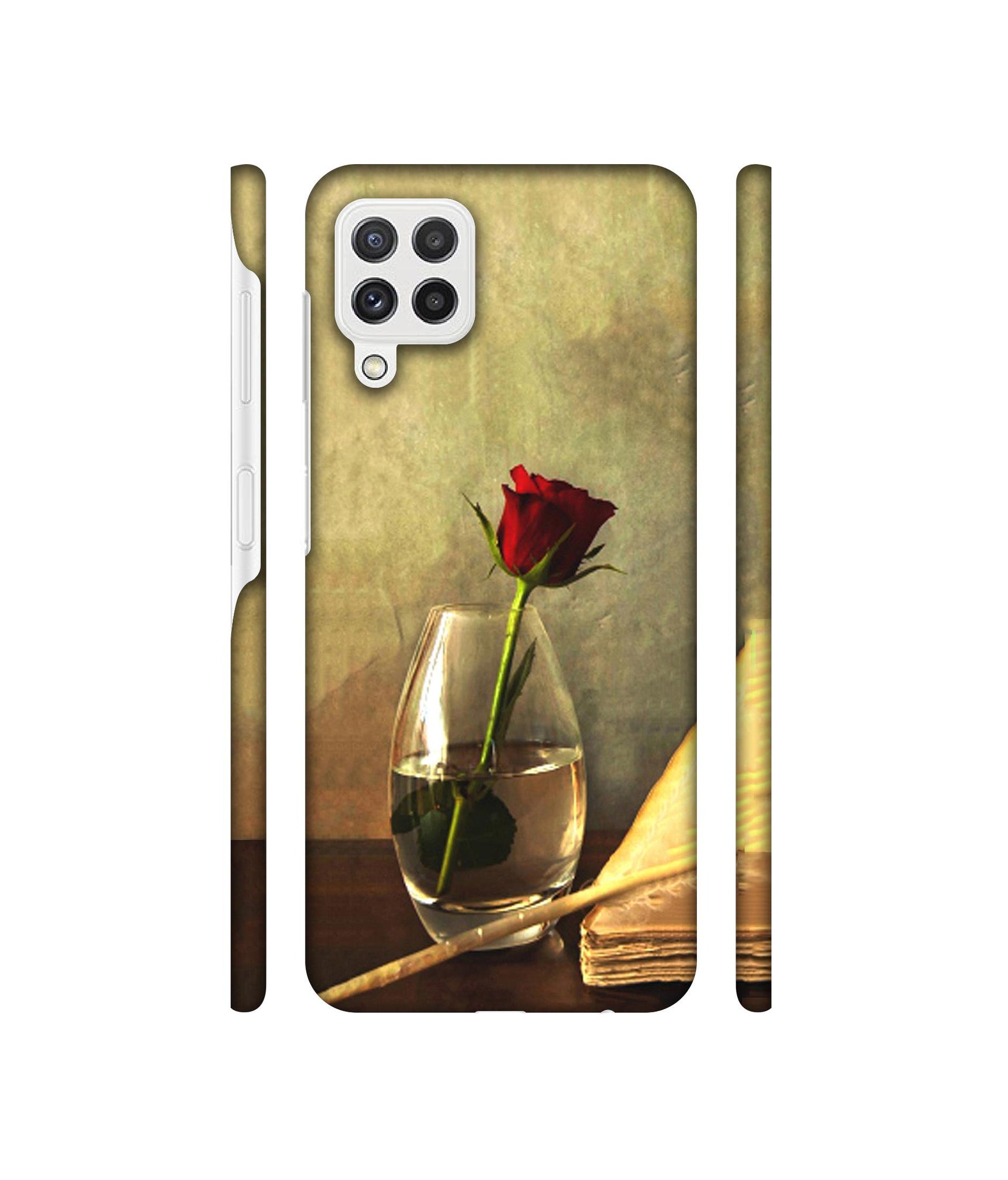 Red Rose in Glass Designer Hard Back Cover for Samsung Galaxy A22 4G