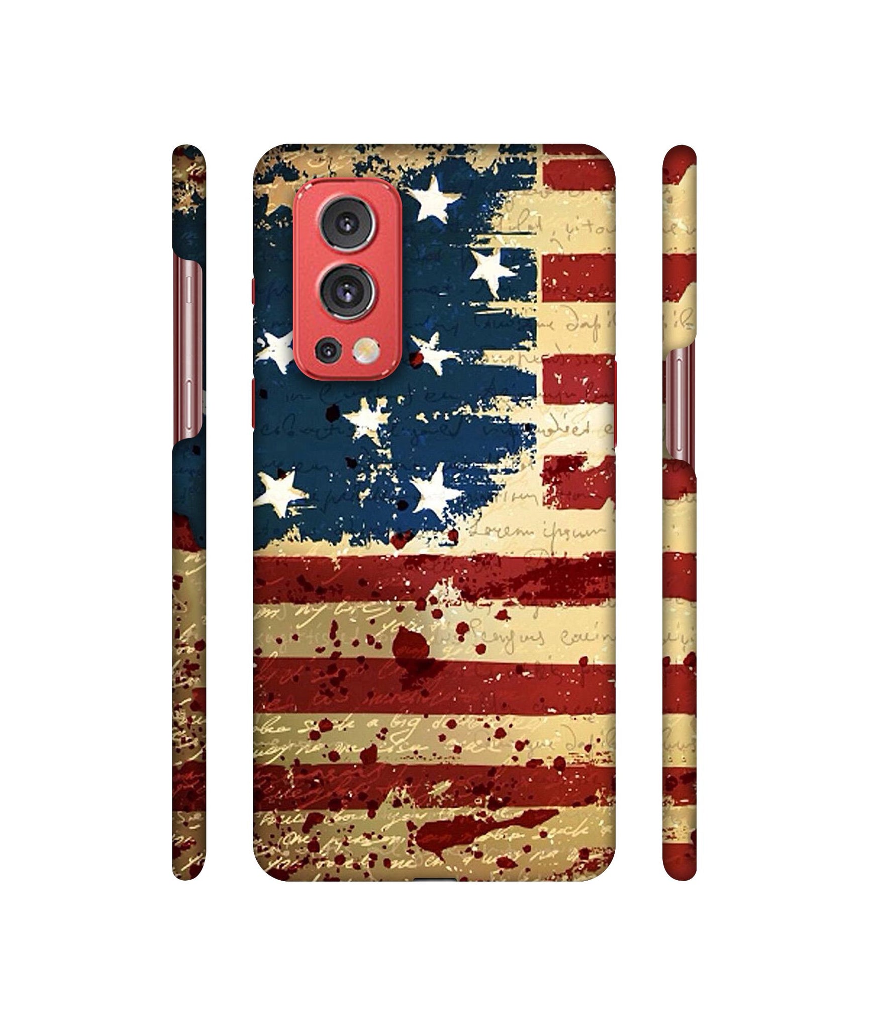 Colorful USA Flag Designer Hard Back Cover for OnePlus Nord2 5G