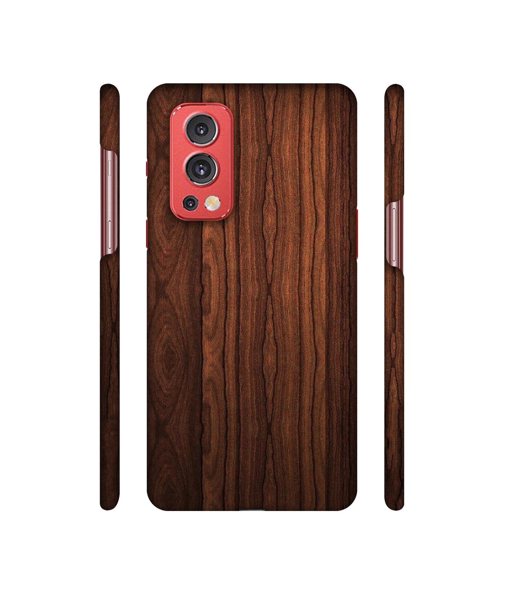 Brown Wooden Texture Designer Hard Back Cover for OnePlus Nord2 5G