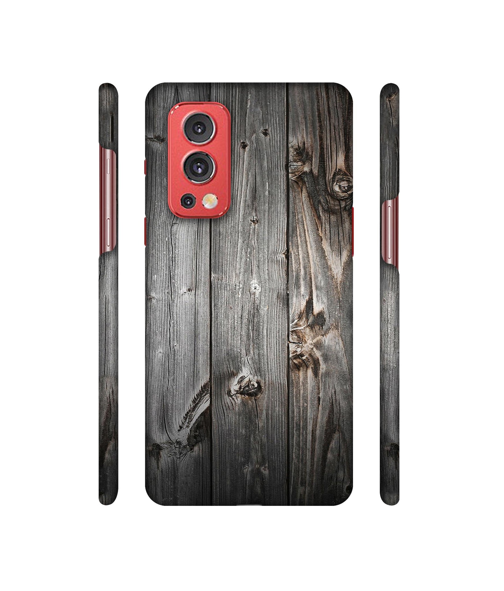 Grey Wooden Texture Designer Hard Back Cover for OnePlus Nord2 5G
