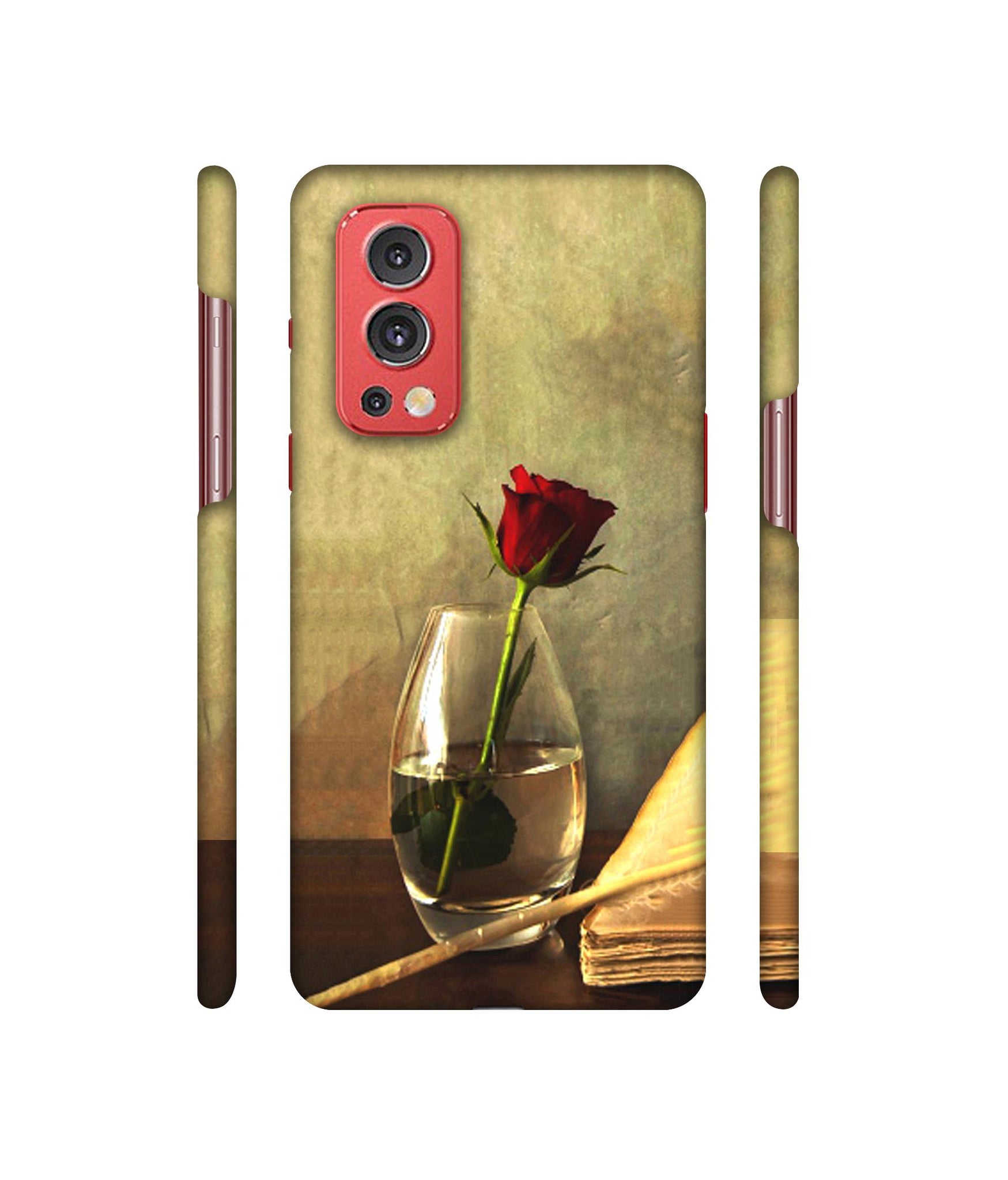 Red Rose in Glass Designer Hard Back Cover for OnePlus Nord2 5G