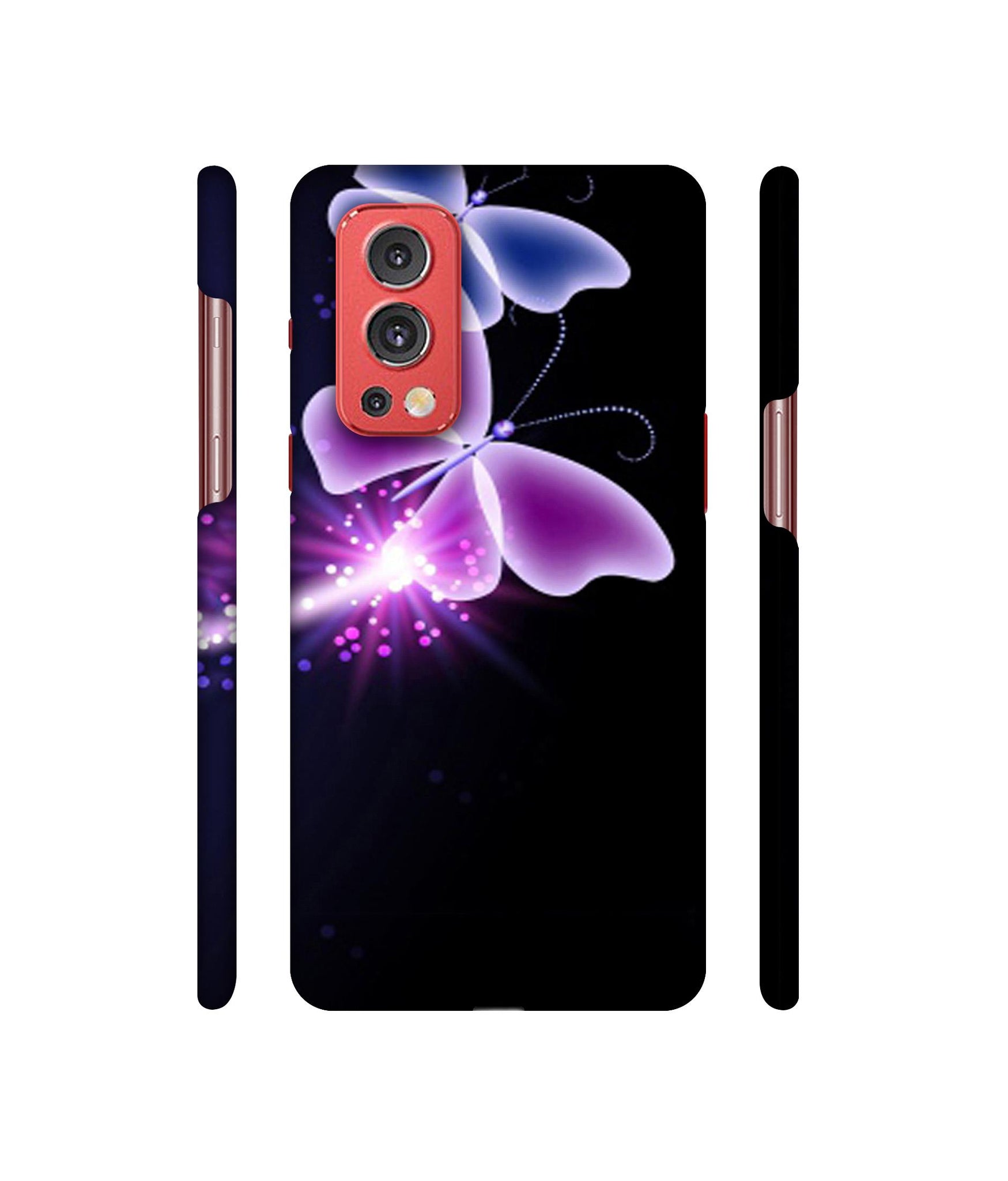 Neon Butterfly Light Abstract Shine Designer Hard Back Cover for OnePlus Nord2 5G