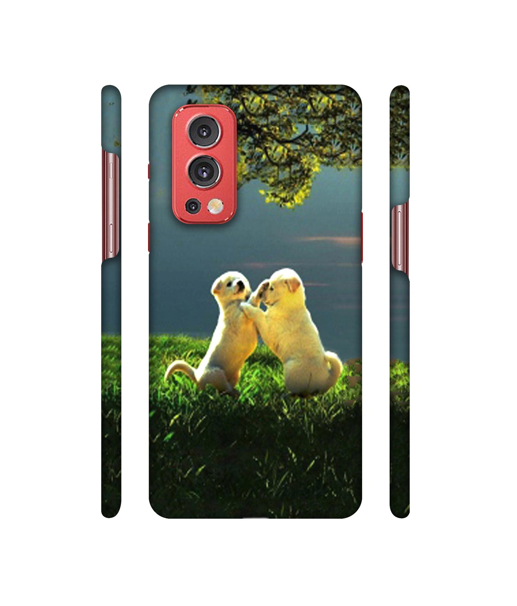 Puppy Couple Play Kids Nature Designer Hard Back Cover for OnePlus Nord2 5G