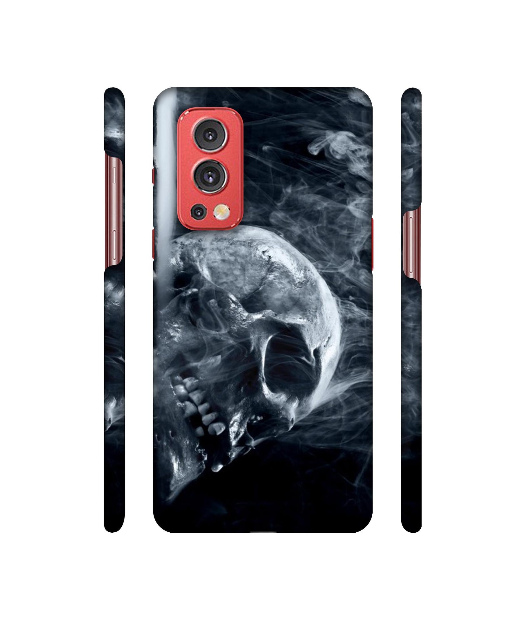 Skull Smoke Blue Scary Death Designer Hard Back Cover for OnePlus Nord2 5G