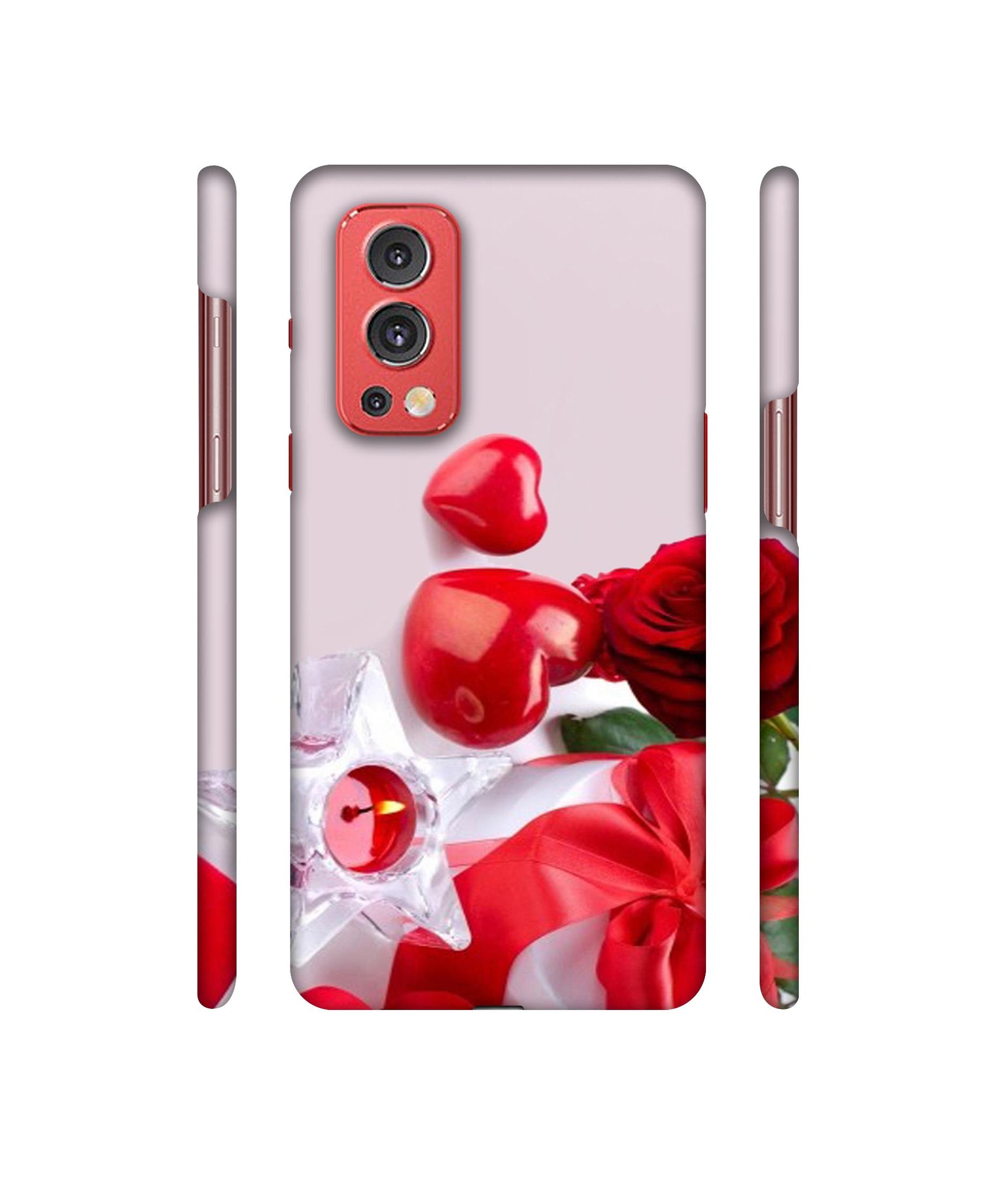 Red Rose Heart Valentines Couple Designer Hard Back Cover for OnePlus Nord2 5G