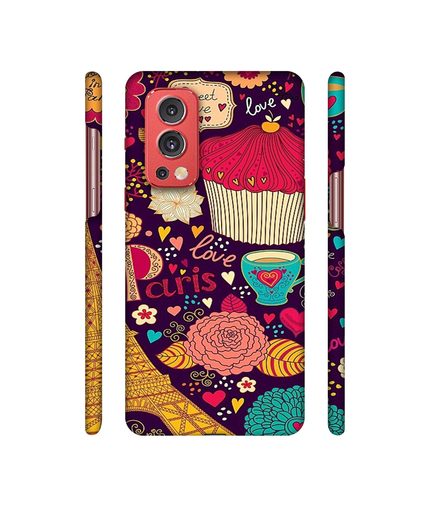 Paris Flower Love Designer Hard Back Cover for OnePlus Nord2 5G