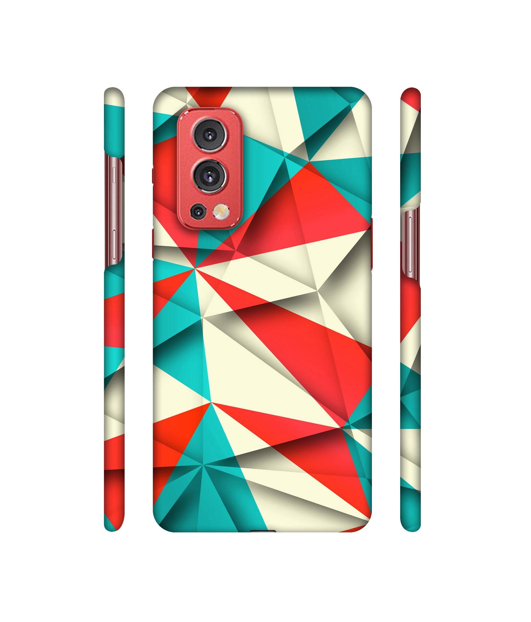 Red Blue White Pattern Designer Hard Back Cover for OnePlus Nord2 5G