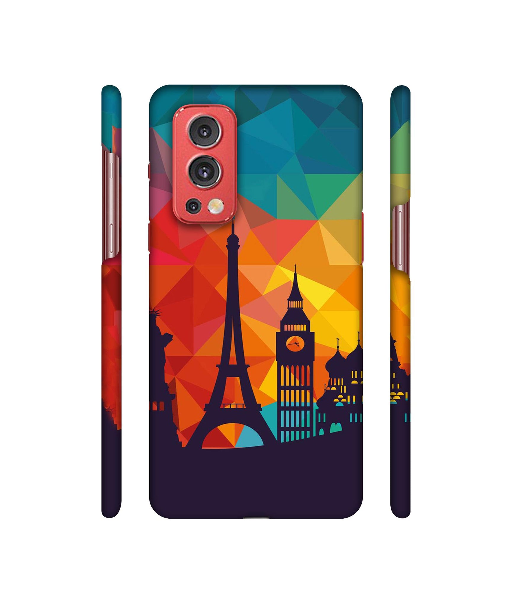 Colored Paris Designer Hard Back Cover for OnePlus Nord2 5G