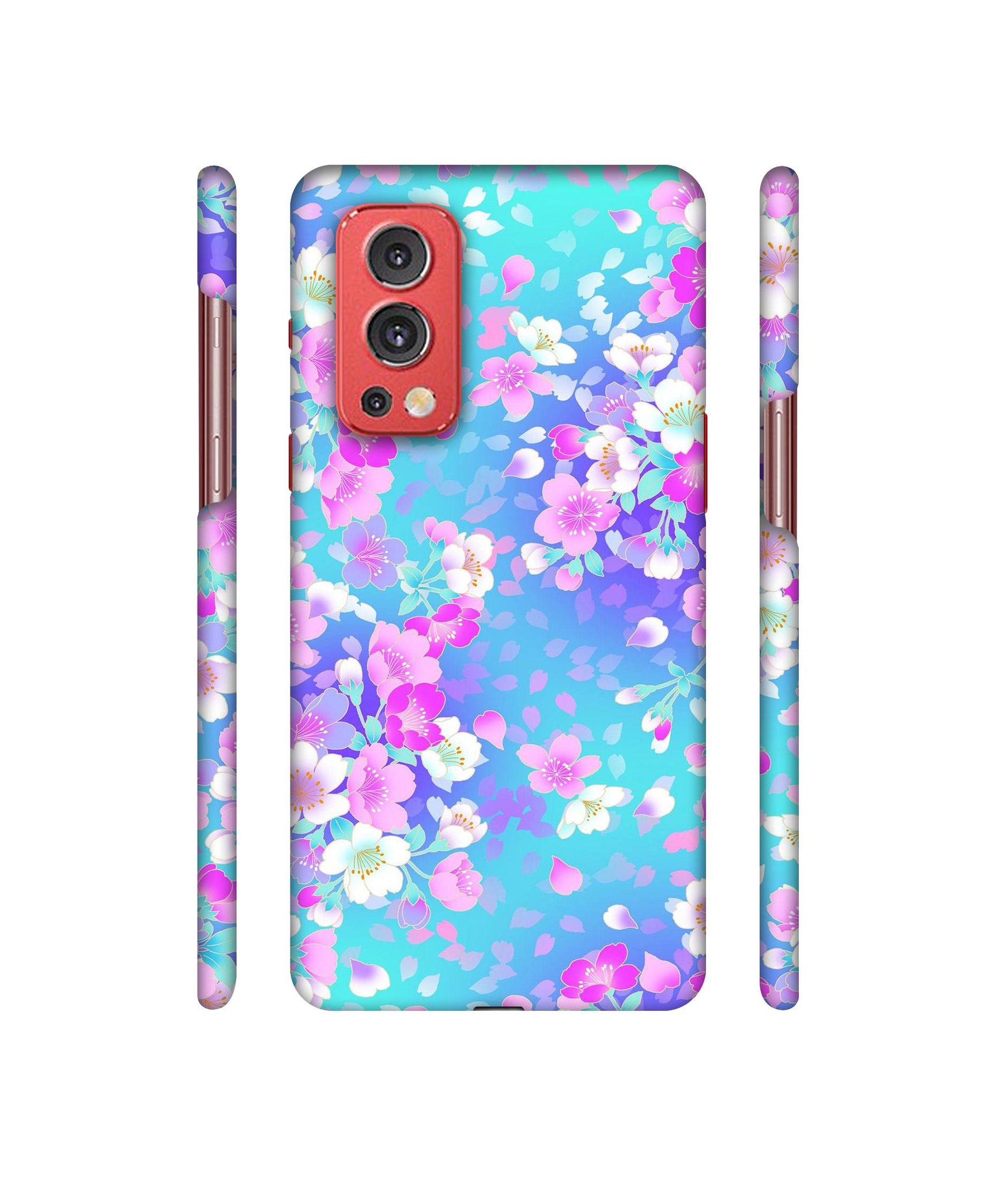 Floral Blue Pattern Designer Hard Back Cover for OnePlus Nord2 5G