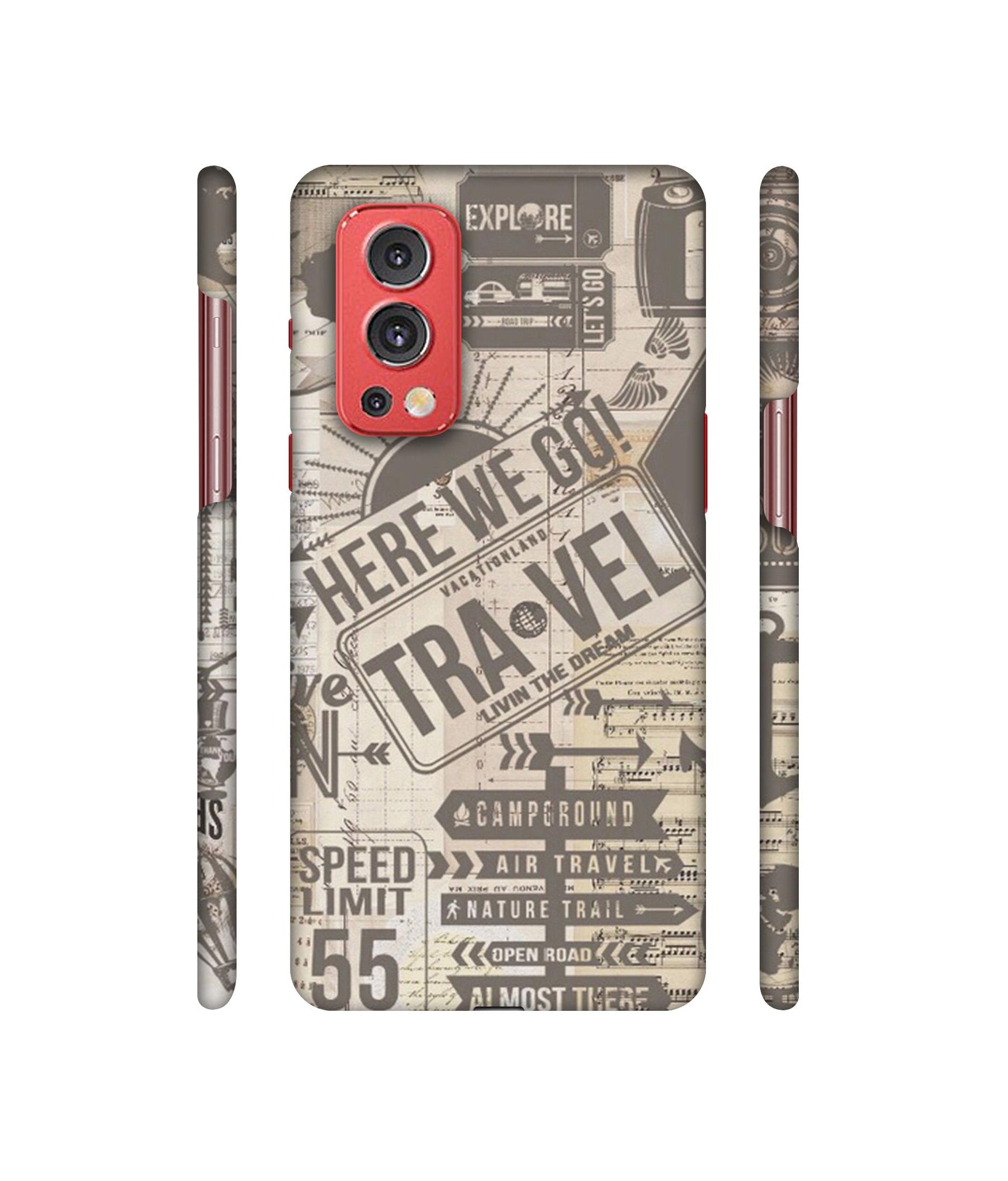 Travel Designer Hard Back Cover for OnePlus Nord2 5G