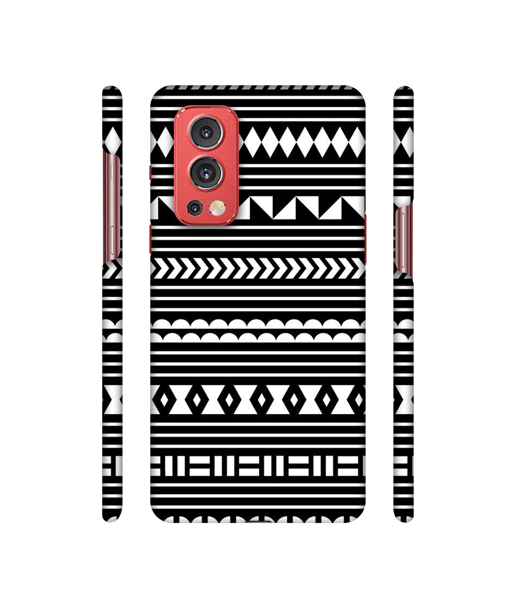 Black Pattern Designer Hard Back Cover for OnePlus Nord2 5G